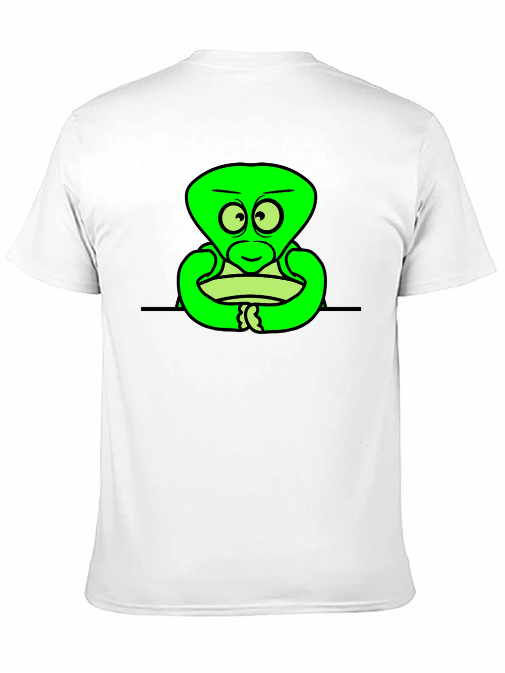 Cartoon Alien Graphic Black T-Shirt