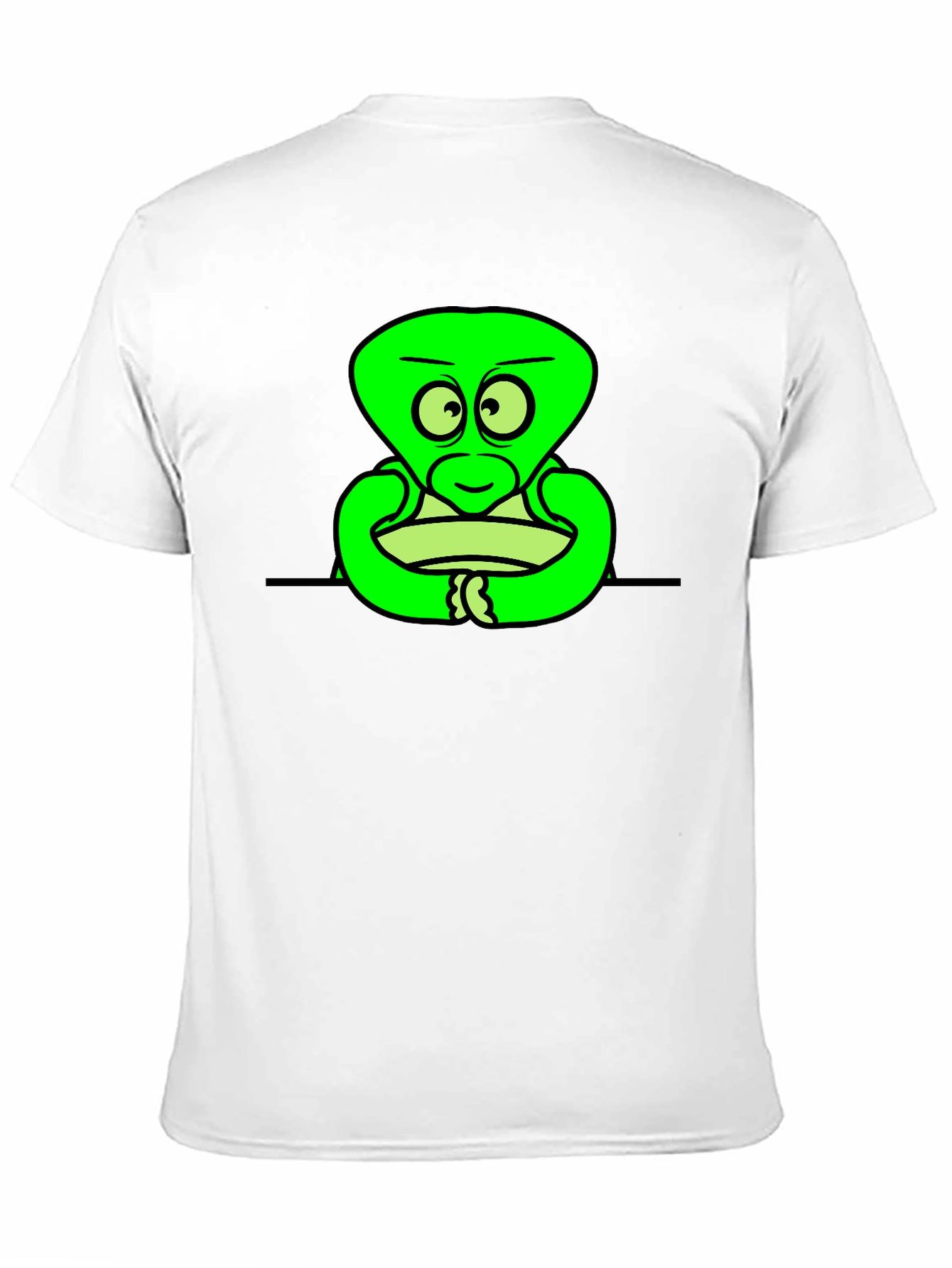Cartoon Alien Graphic Black T-Shirt