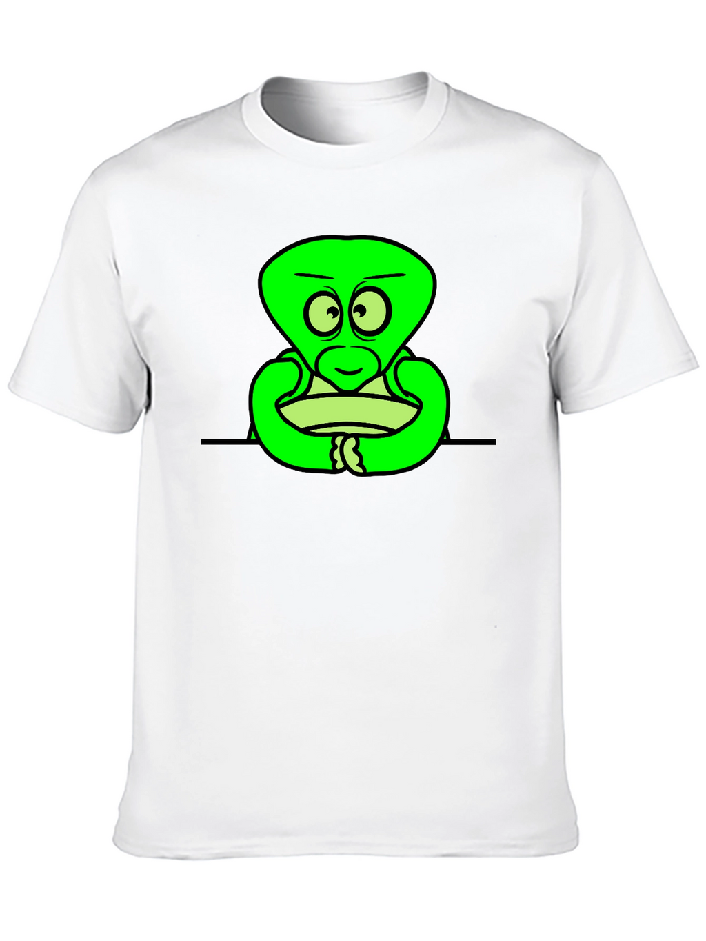 Cartoon Alien Graphic Black T-Shirt