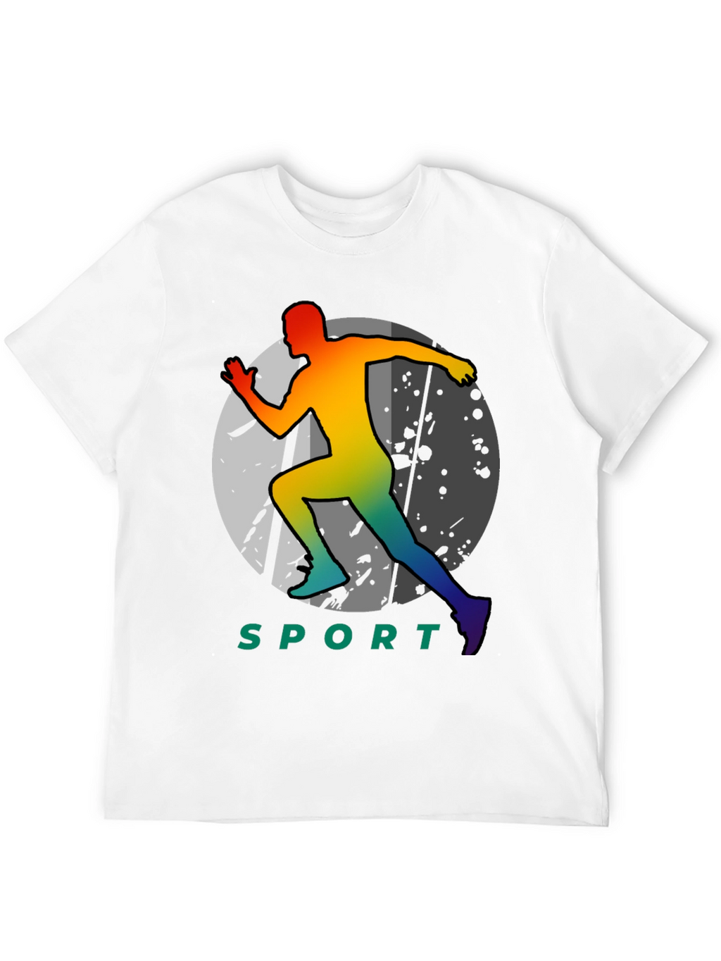 Sport Runner Graphic Tee - Black Cotton
