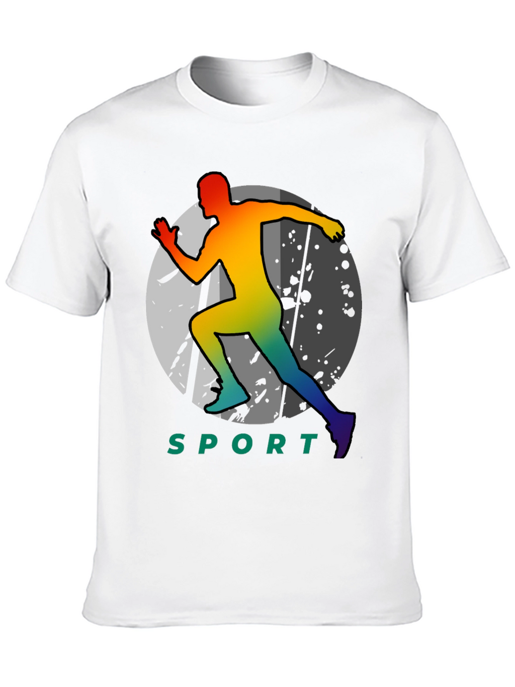 Sport Runner Graphic Tee - Black Cotton