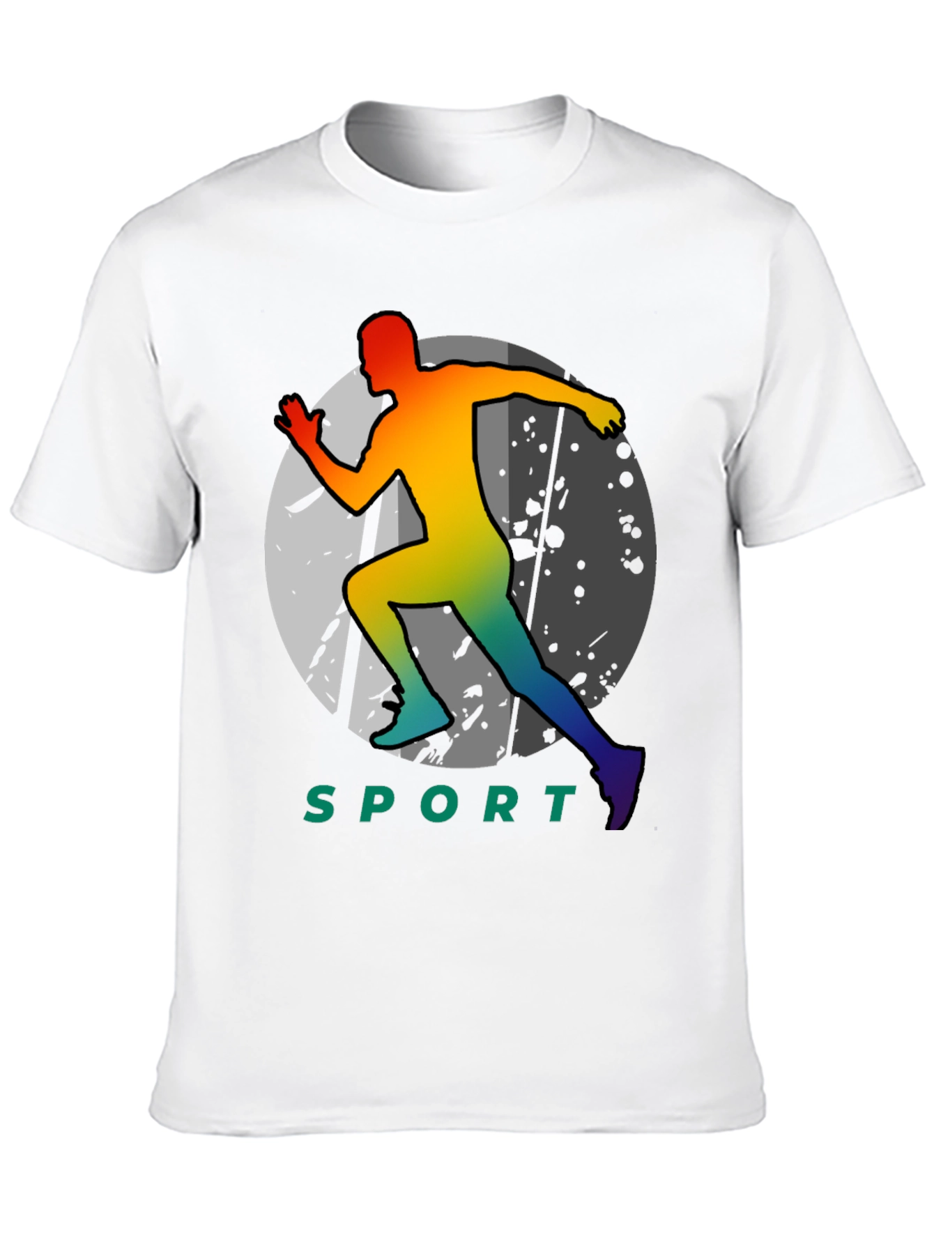 Sport Runner Graphic Tee - Black Cotton