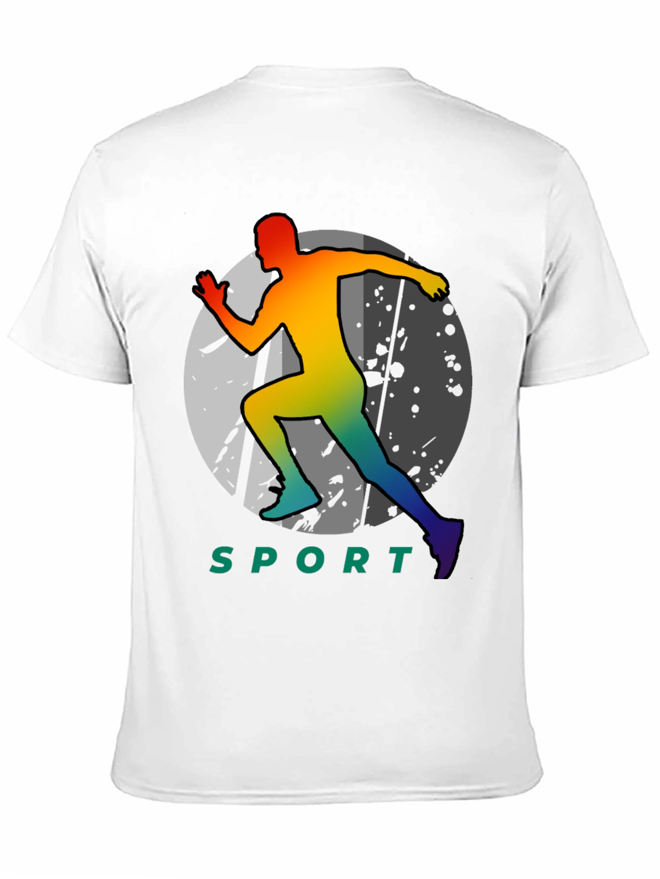 Sport Runner Graphic Tee - Black Cotton