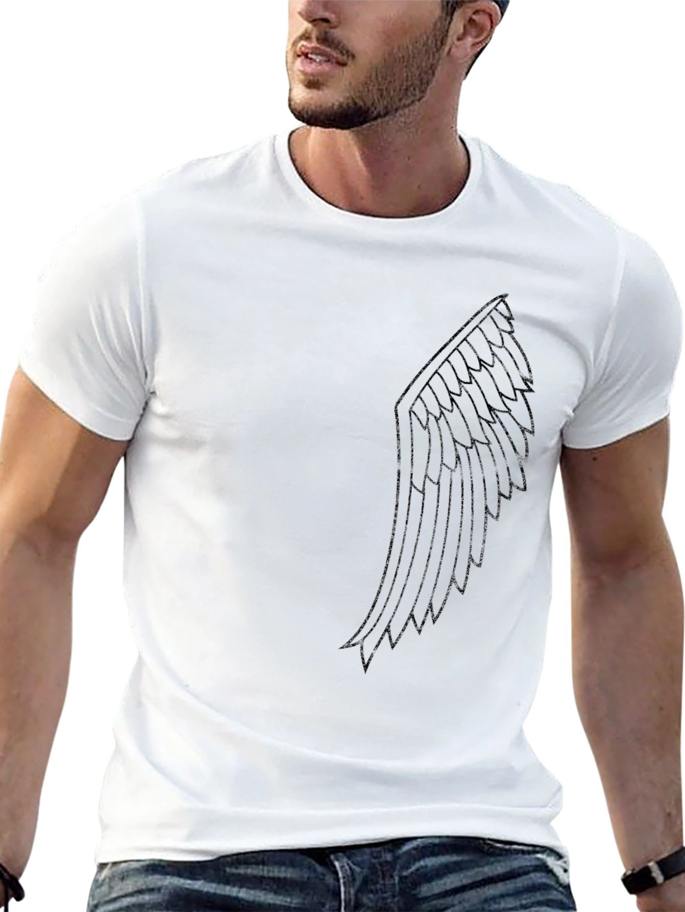 Wing Graphic Tee - Black Short Sleeve Shirt