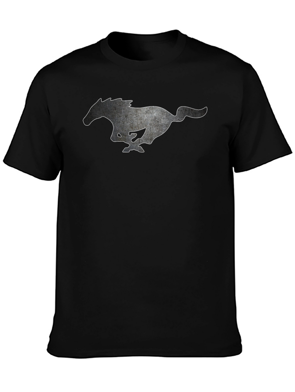 Black T-shirt with Running Horse Graphic