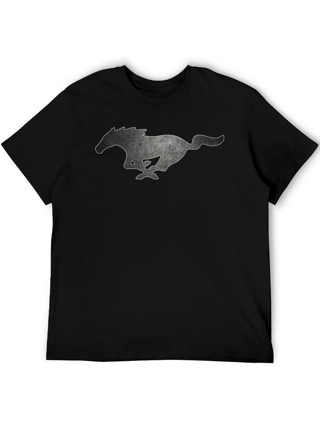 Black T-shirt with Running Horse Graphic