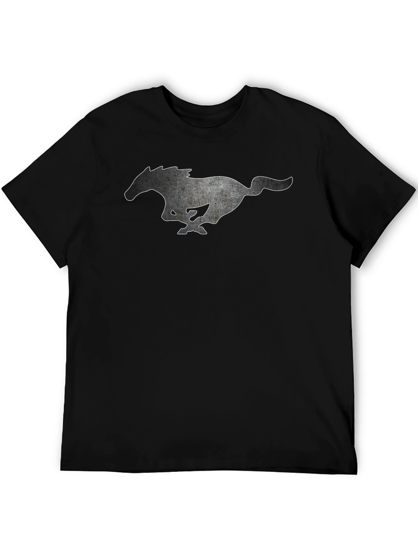 Black T-shirt with Running Horse Graphic