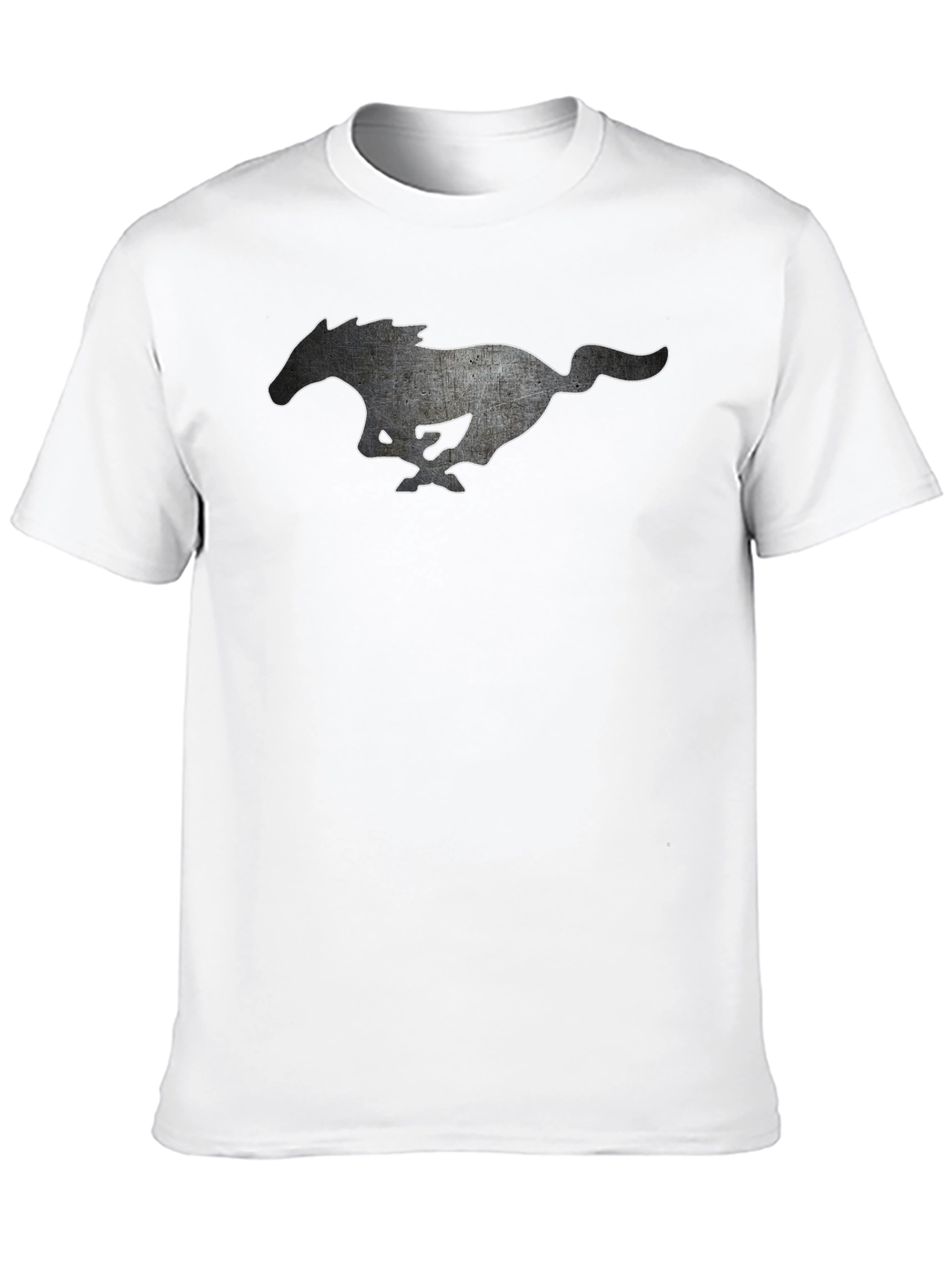 Black T-shirt with Running Horse Graphic