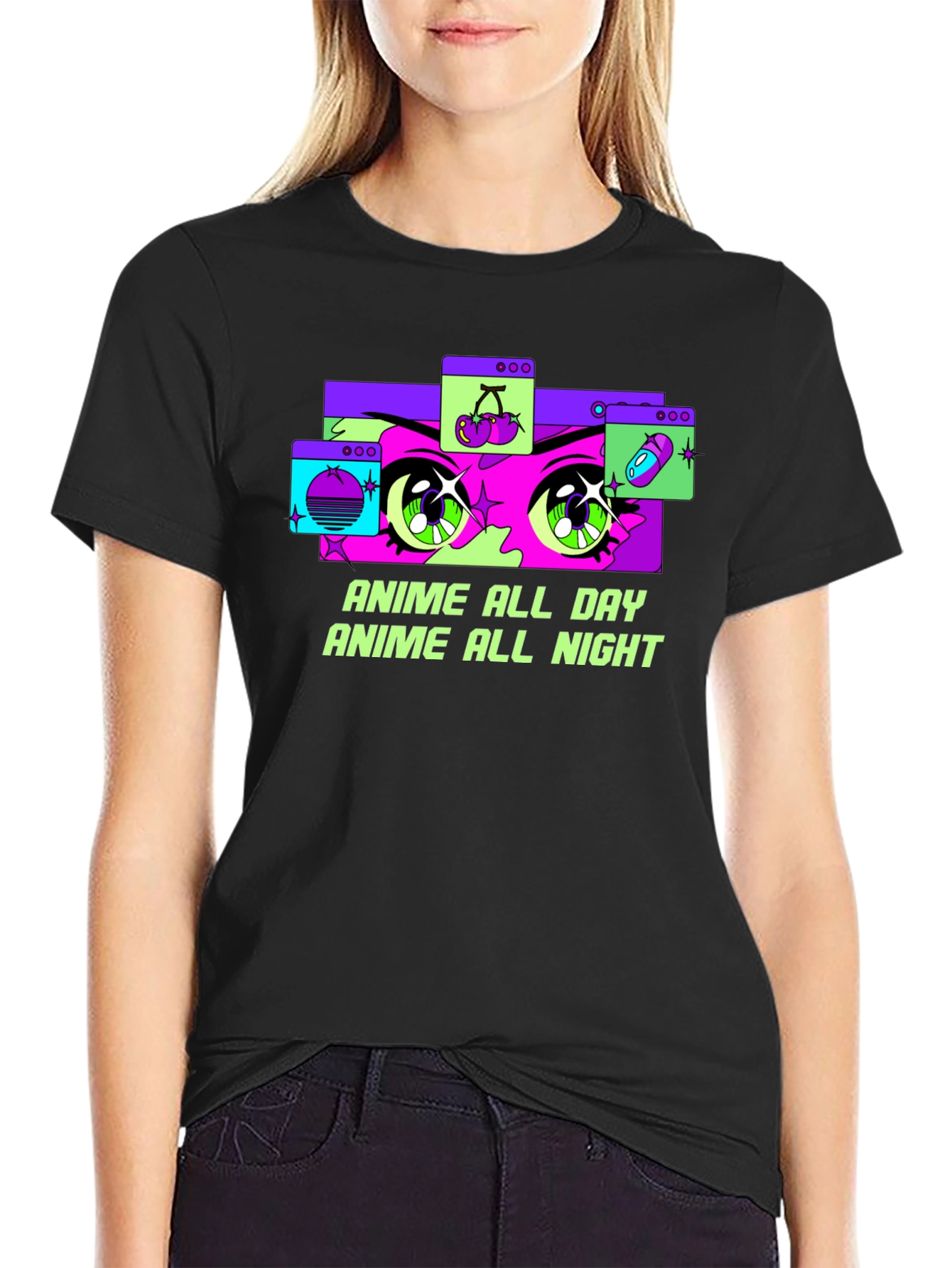 Anime All Day Graphic Tee