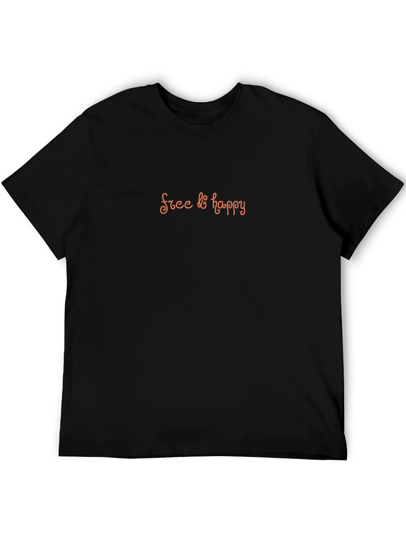 Free & Happy Black Crew Neck T-Shirt