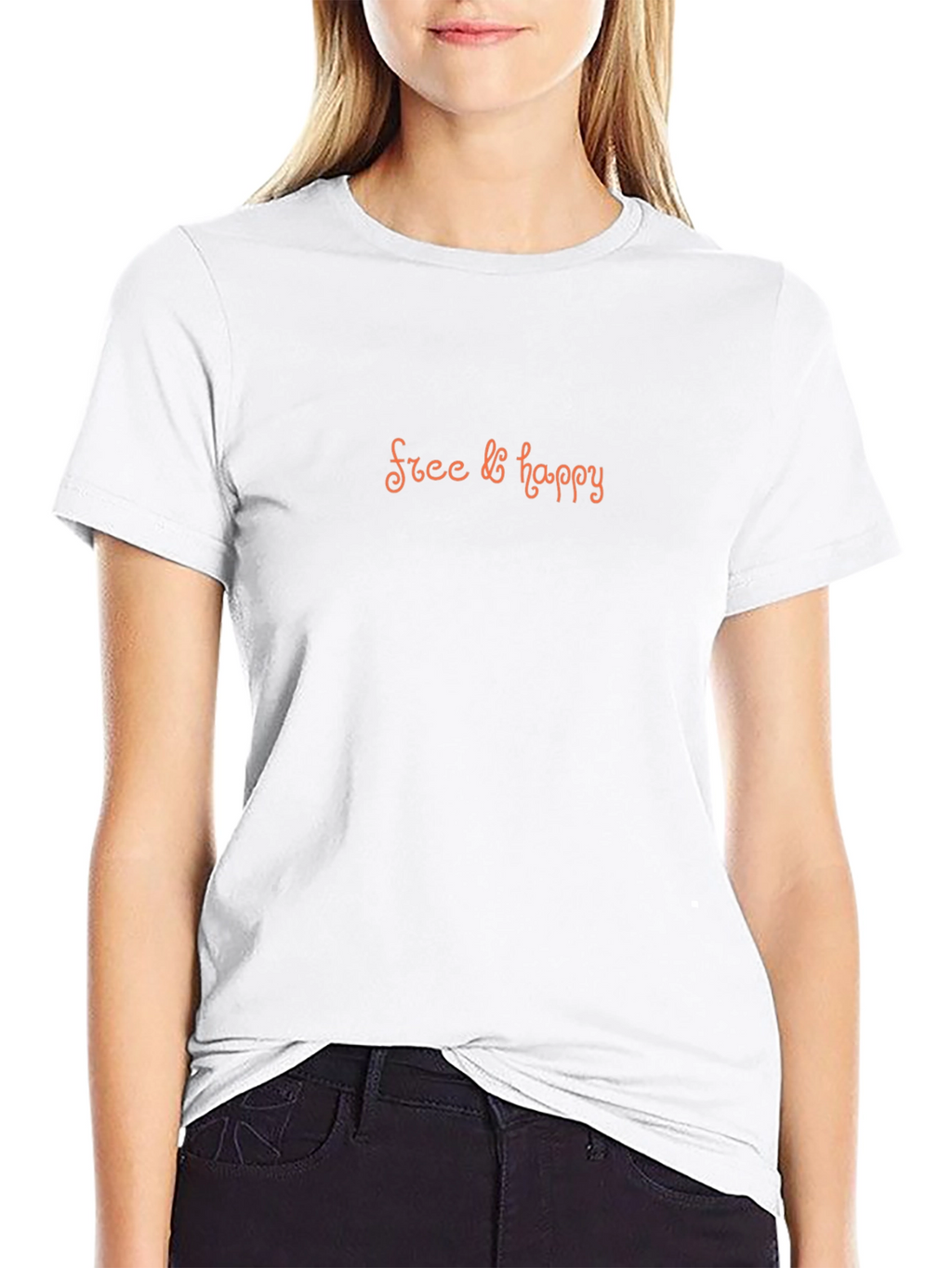 Free & Happy Black Crew Neck T-Shirt