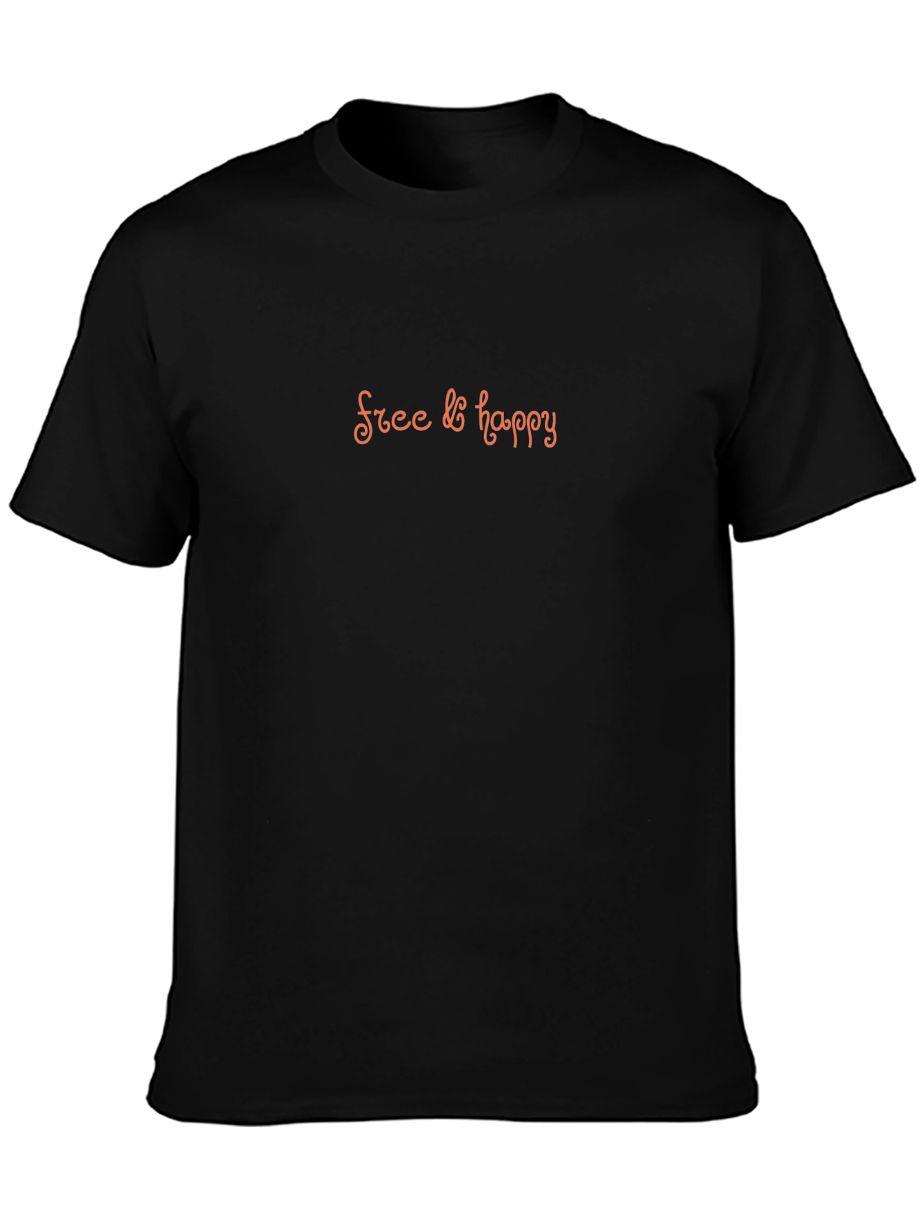 Free & Happy Black Crew Neck T-Shirt