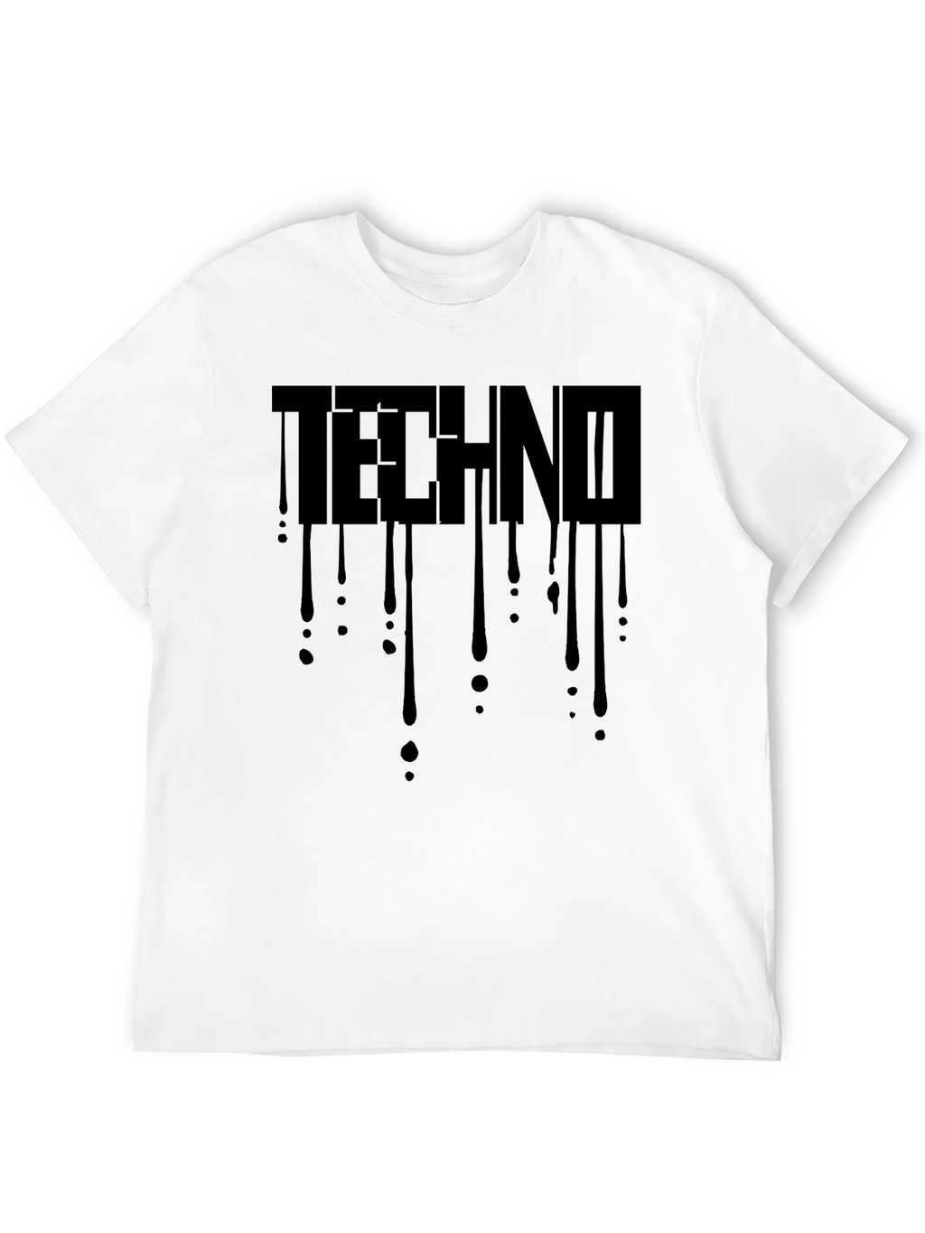 Techno Drip Graphic T-Shirt - Black