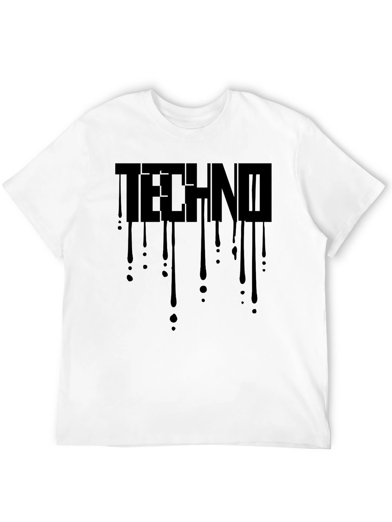 Techno Drip Graphic T-Shirt - Black