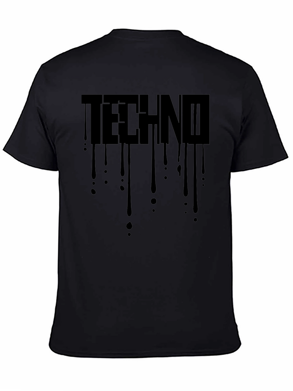 Techno Drip Graphic T-Shirt - Black