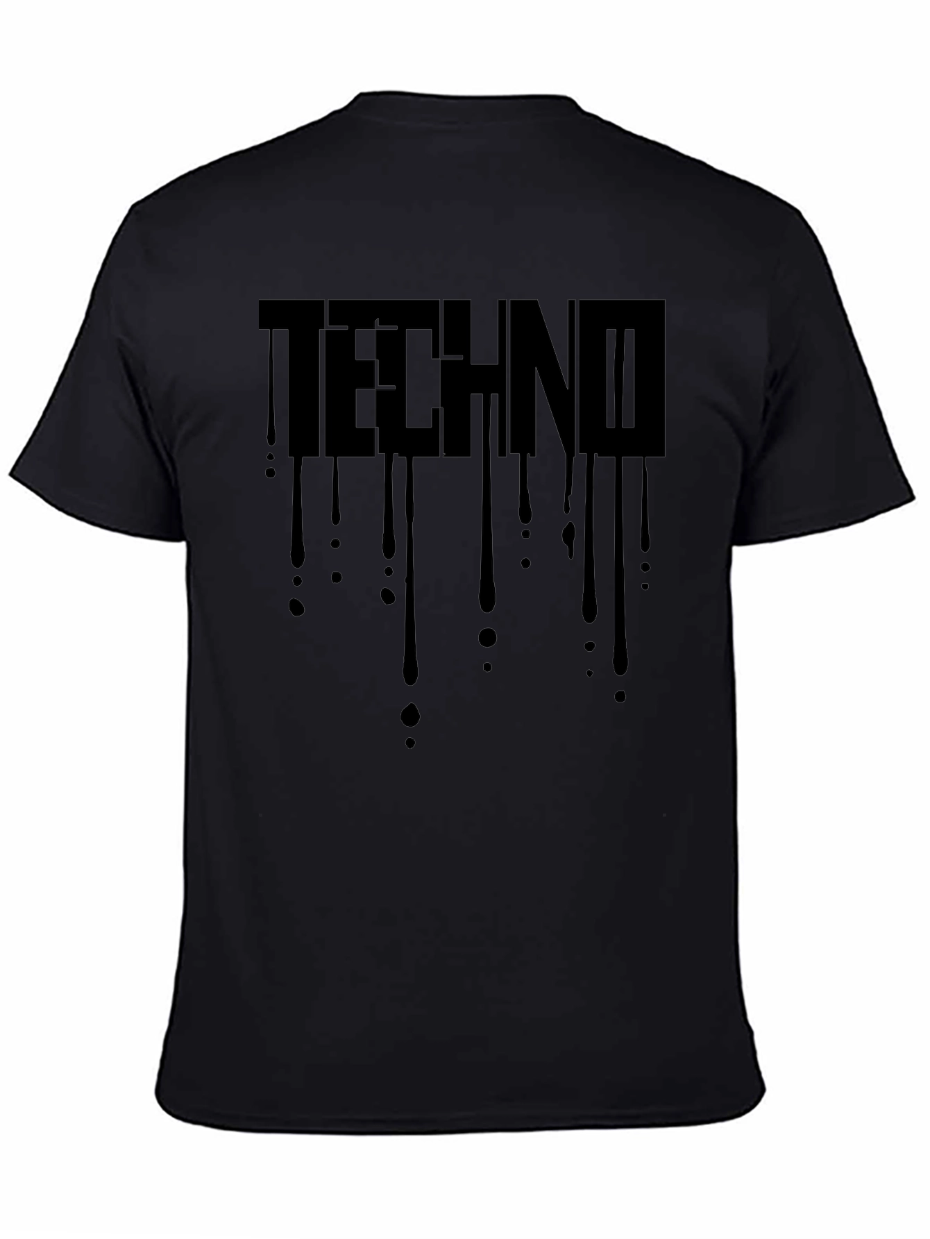 Techno Drip Graphic T-Shirt - Black