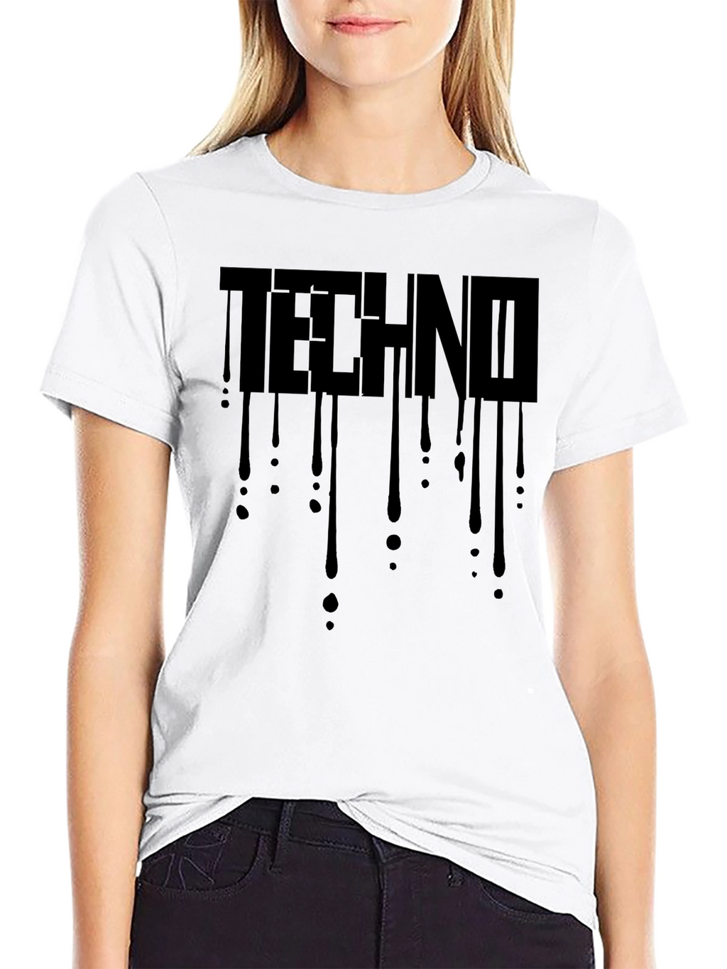 Techno Drip Graphic T-Shirt - Black