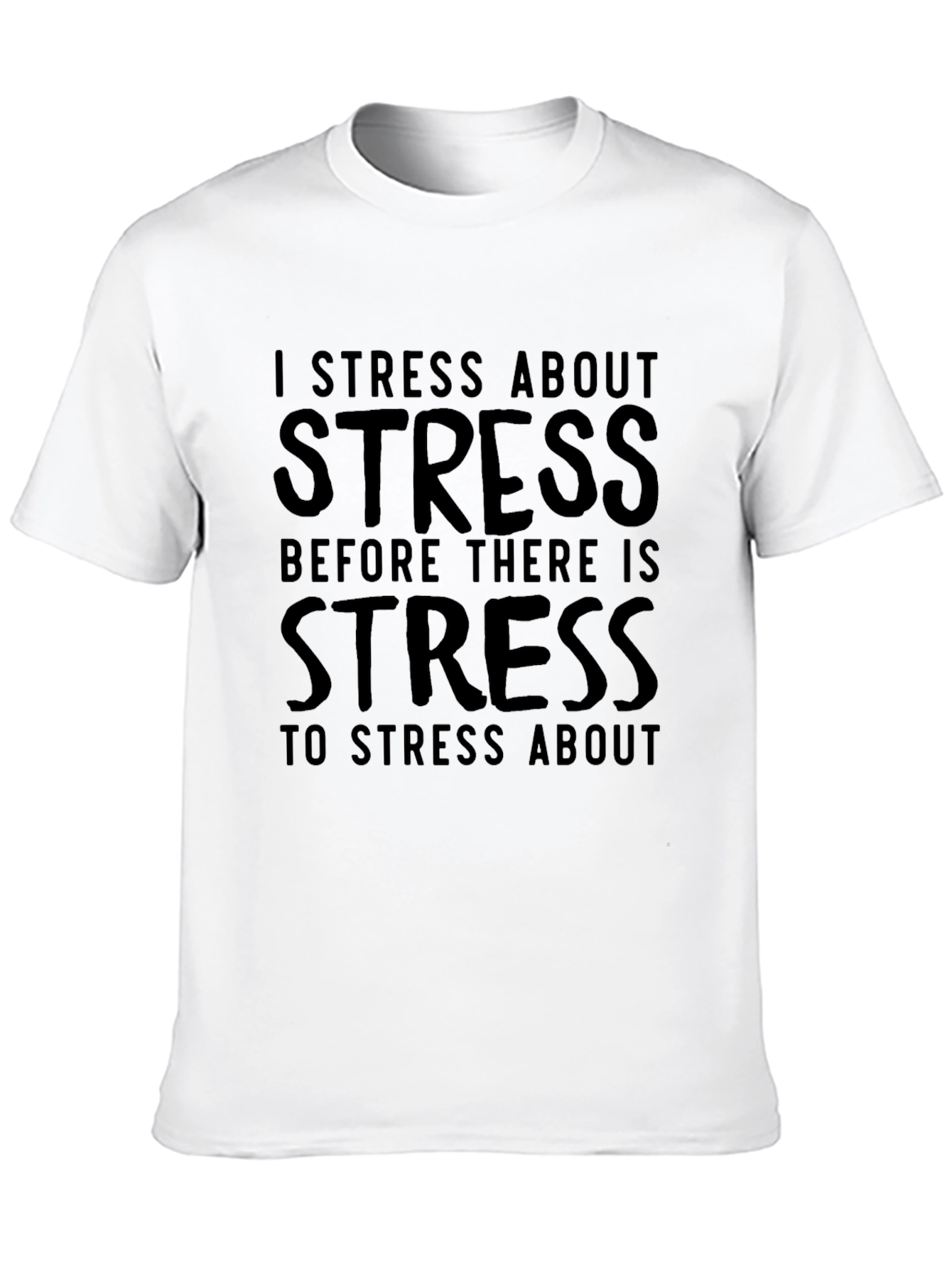 I Stress About Stress Black Tee