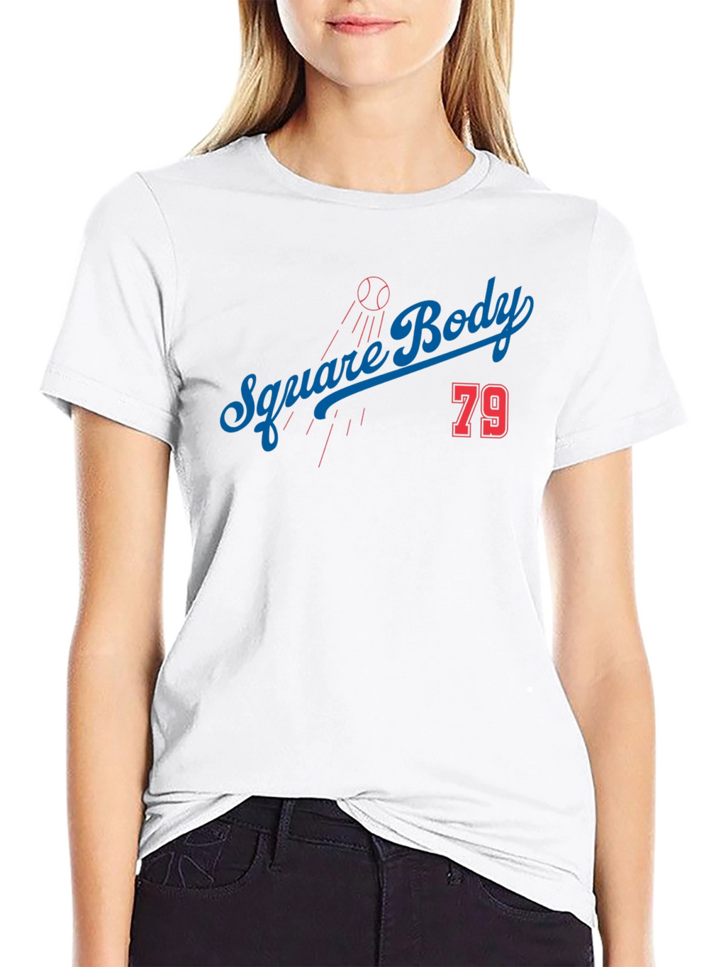 Square Body Baseball Tee - Black
