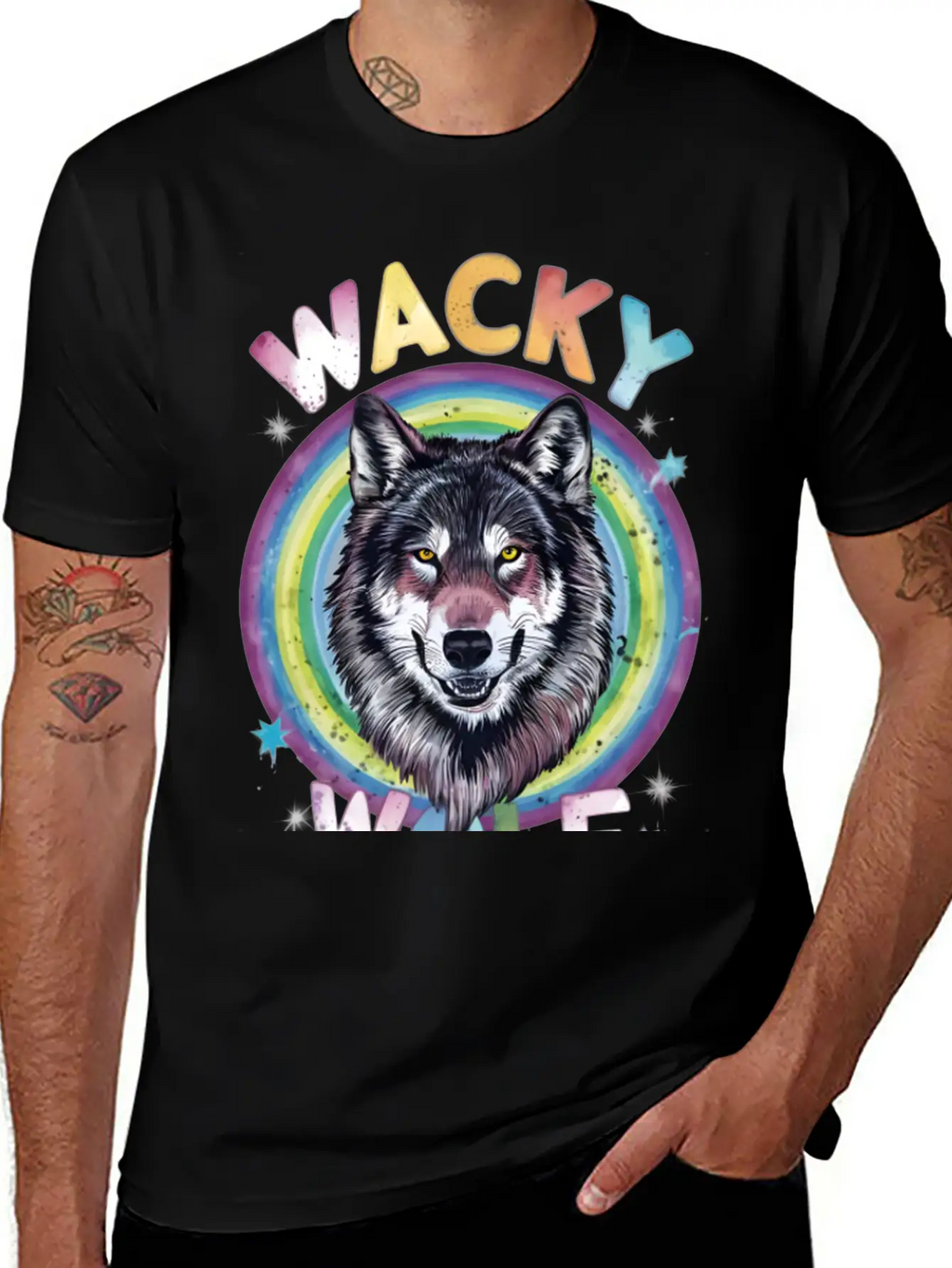 Wacky Wolf Pack Stylish Everyday T-Shirt – Unisex Basic Cotton Tee