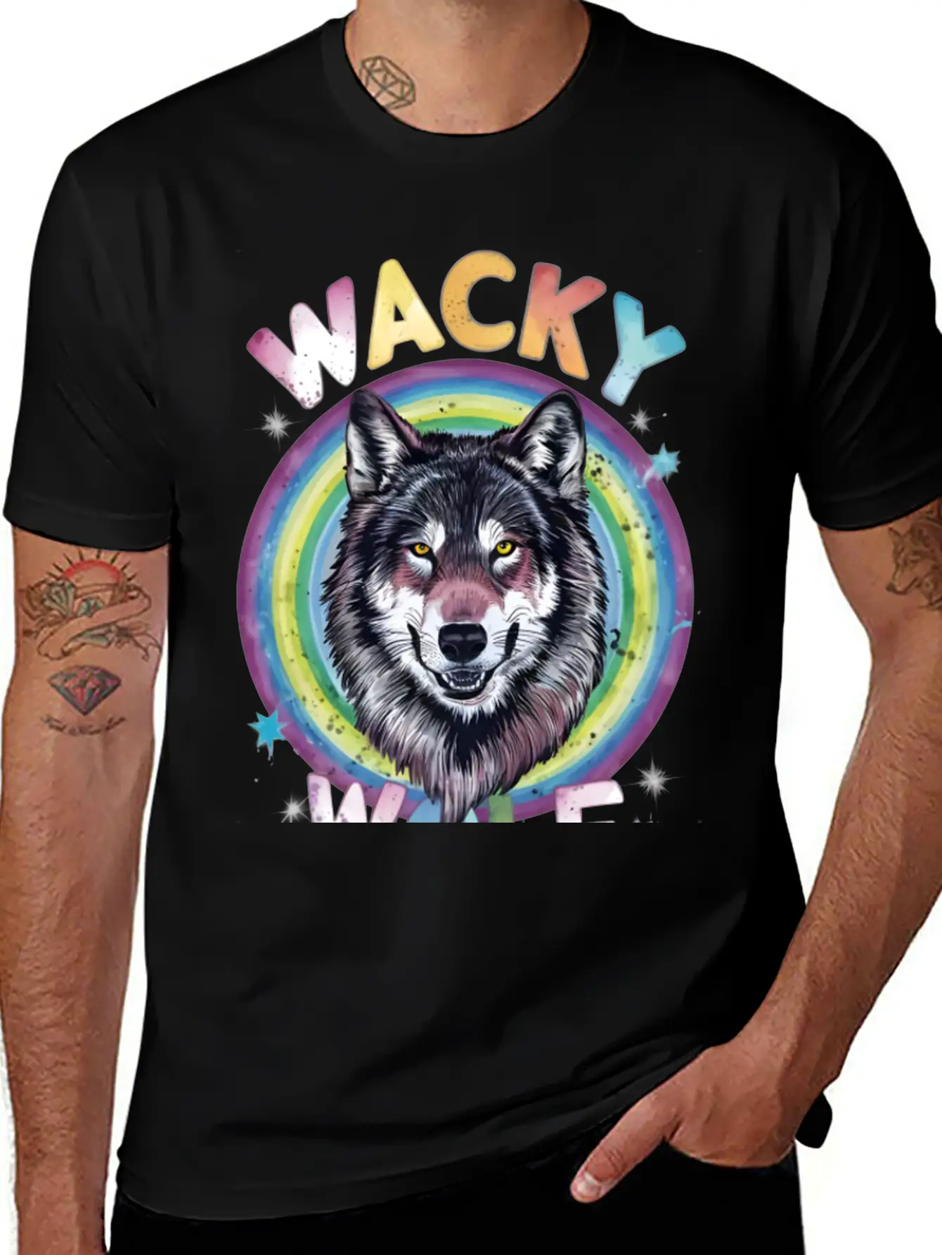 Wacky Wolf Pack Stylish Everyday T-Shirt – Unisex Basic Cotton Tee