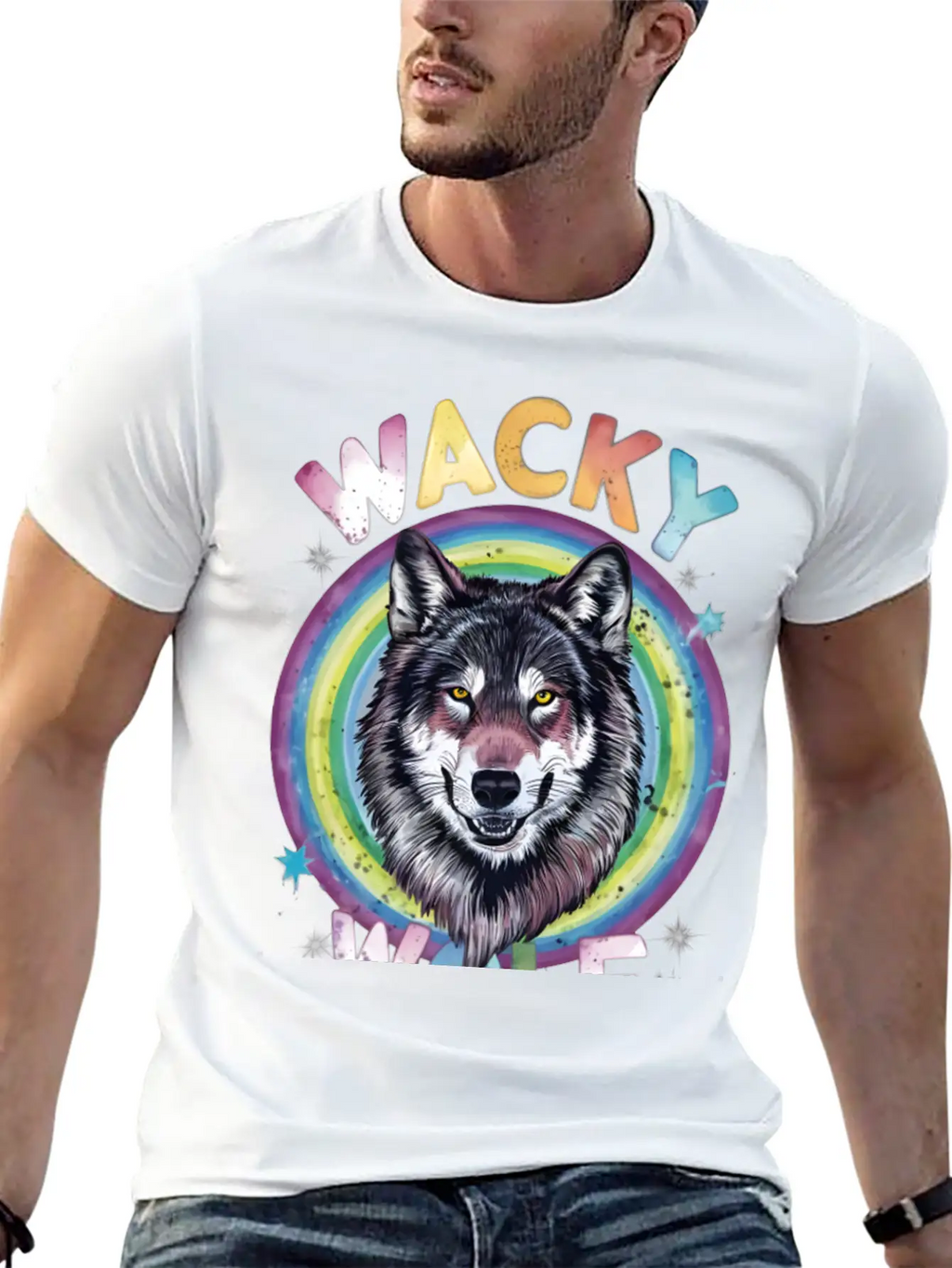 Wacky Wolf Pack Stylish Everyday T-Shirt – Unisex Basic Cotton Tee