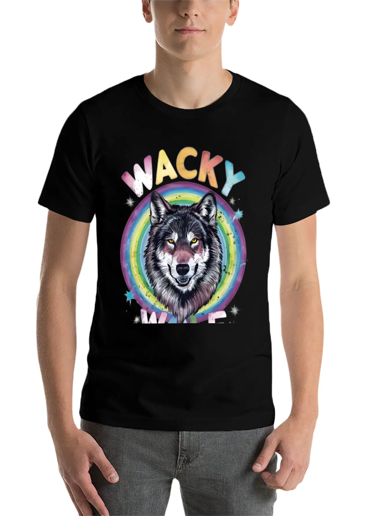 Wacky Wolf Pack Stylish Everyday T-Shirt – Unisex Basic Cotton Tee