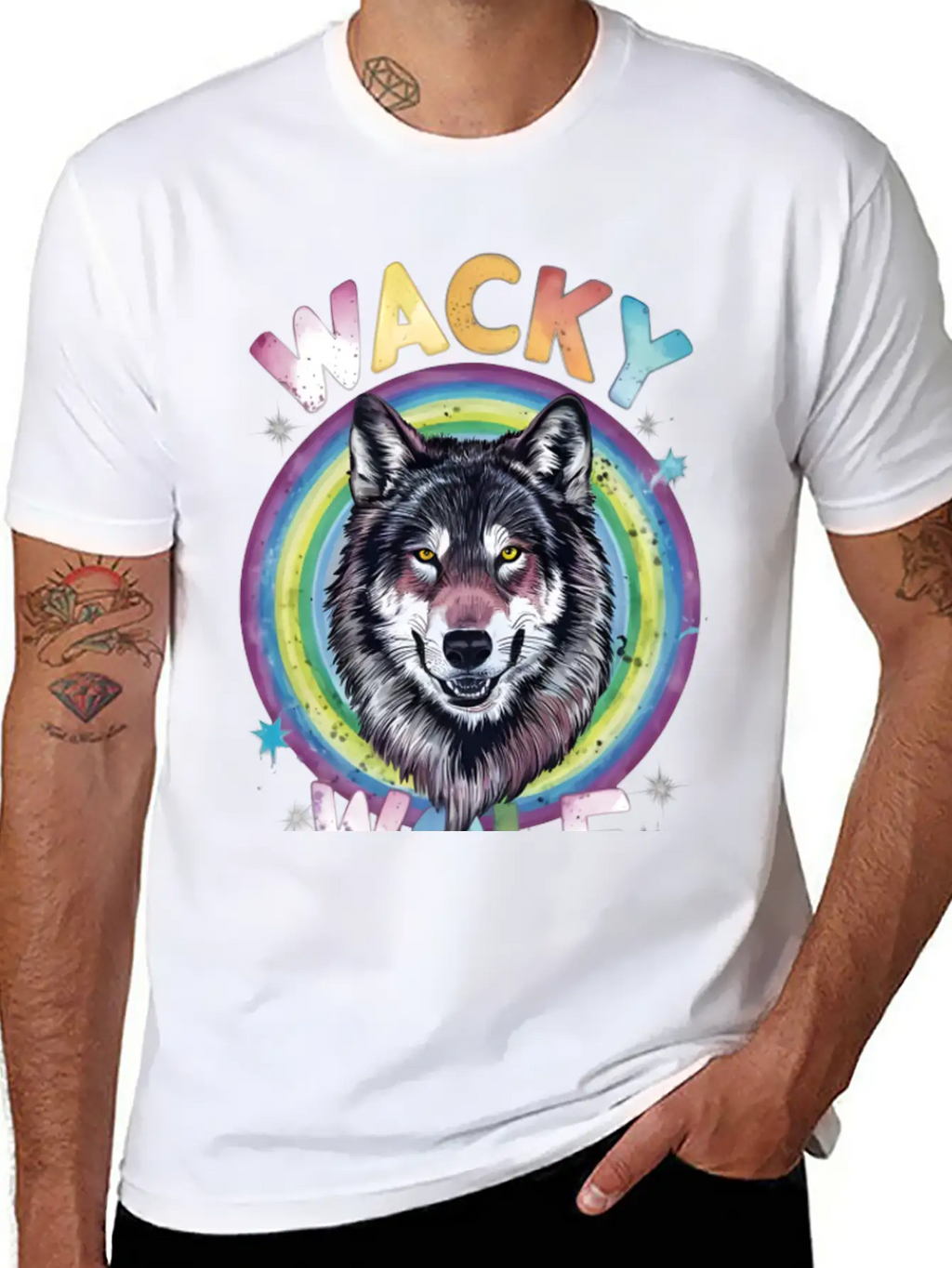 Wacky Wolf Pack Stylish Everyday T-Shirt – Unisex Basic Cotton Tee