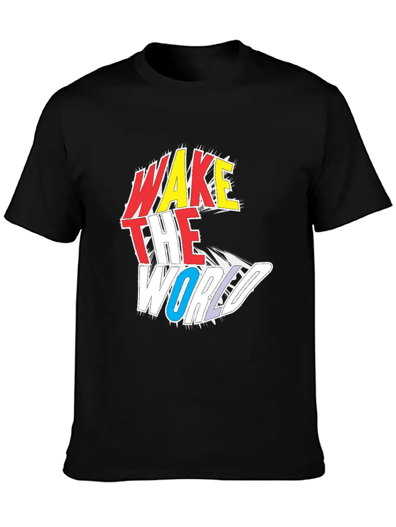 WAKE THE WORLD Unisex Short Sleeve Soft Cotton T-Shirt – Casual Everyday Wear