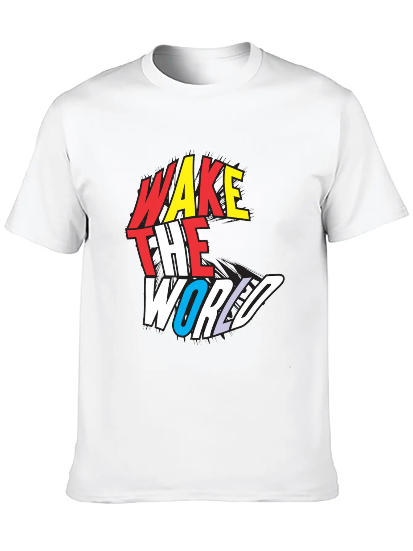 WAKE THE WORLD Unisex Short Sleeve Soft Cotton T-Shirt – Casual Everyday Wear