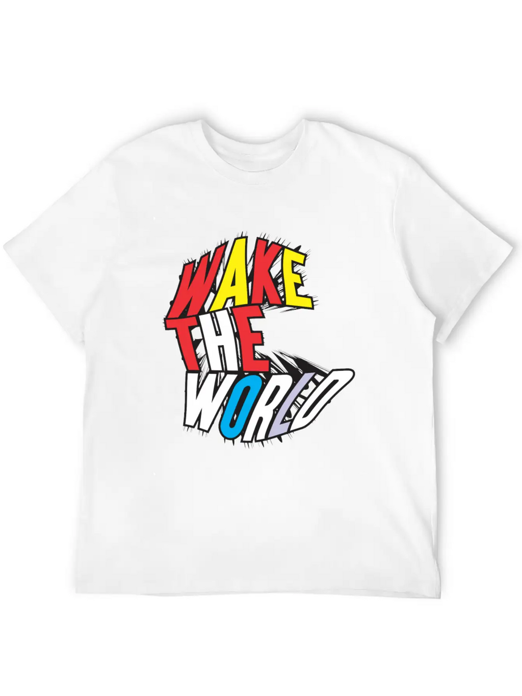 WAKE THE WORLD Unisex Short Sleeve Soft Cotton T-Shirt – Casual Everyday Wear