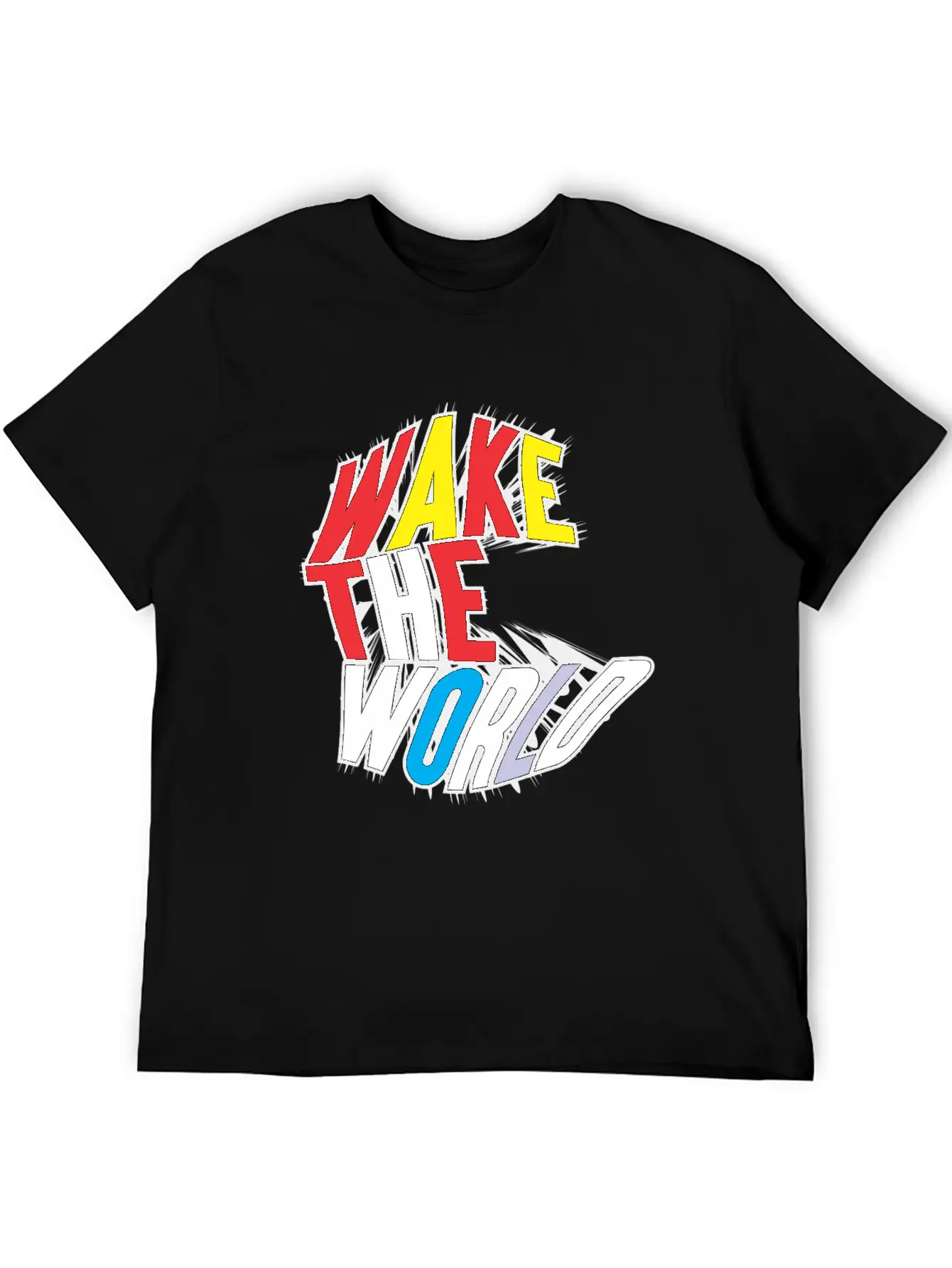 WAKE THE WORLD Unisex Short Sleeve Soft Cotton T-Shirt – Casual Everyday Wear