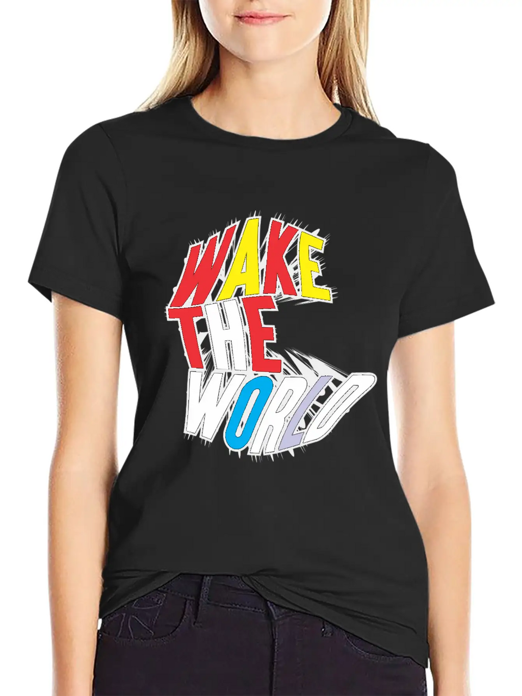 WAKE THE WORLD Unisex Short Sleeve Soft Cotton T-Shirt – Casual Everyday Wear