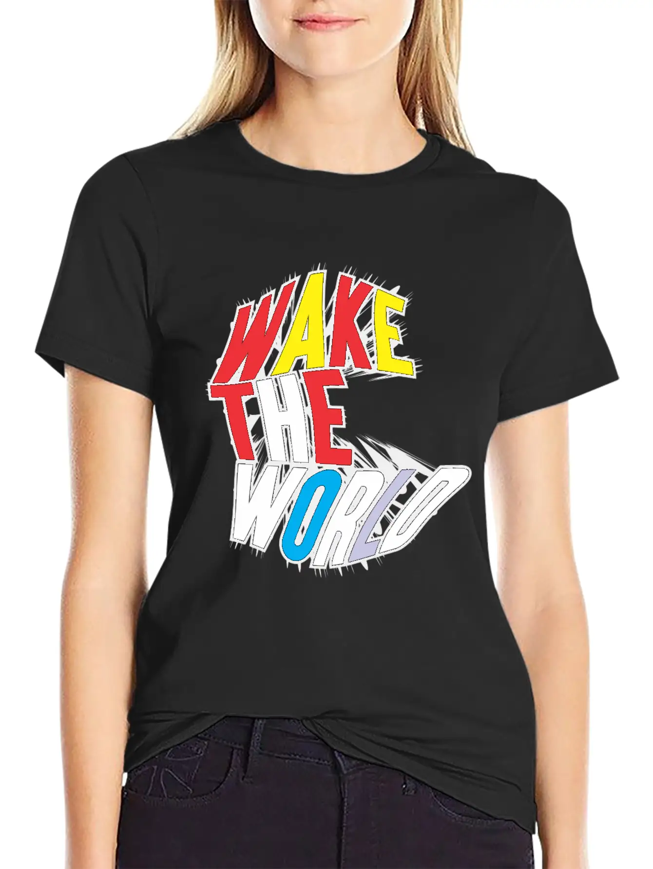 WAKE THE WORLD Unisex Short Sleeve Soft Cotton T-Shirt – Casual Everyday Wear