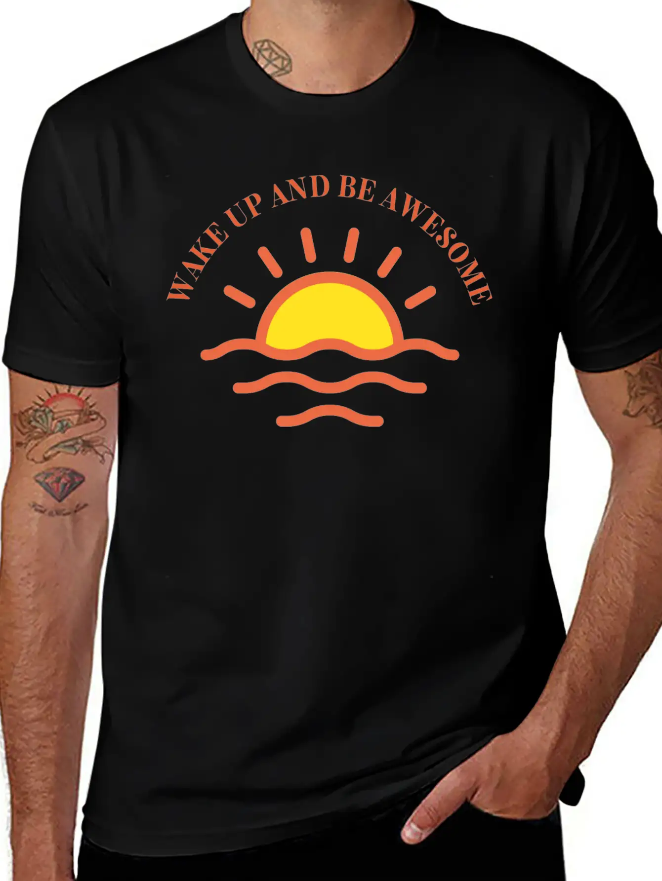 Wake Up And Be Awesome Breathable Soft Cotton T-Shirt – Timeless Casual Look