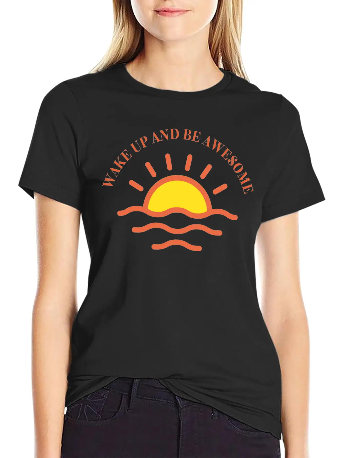 Wake Up And Be Awesome Breathable Soft Cotton T-Shirt – Timeless Casual Look