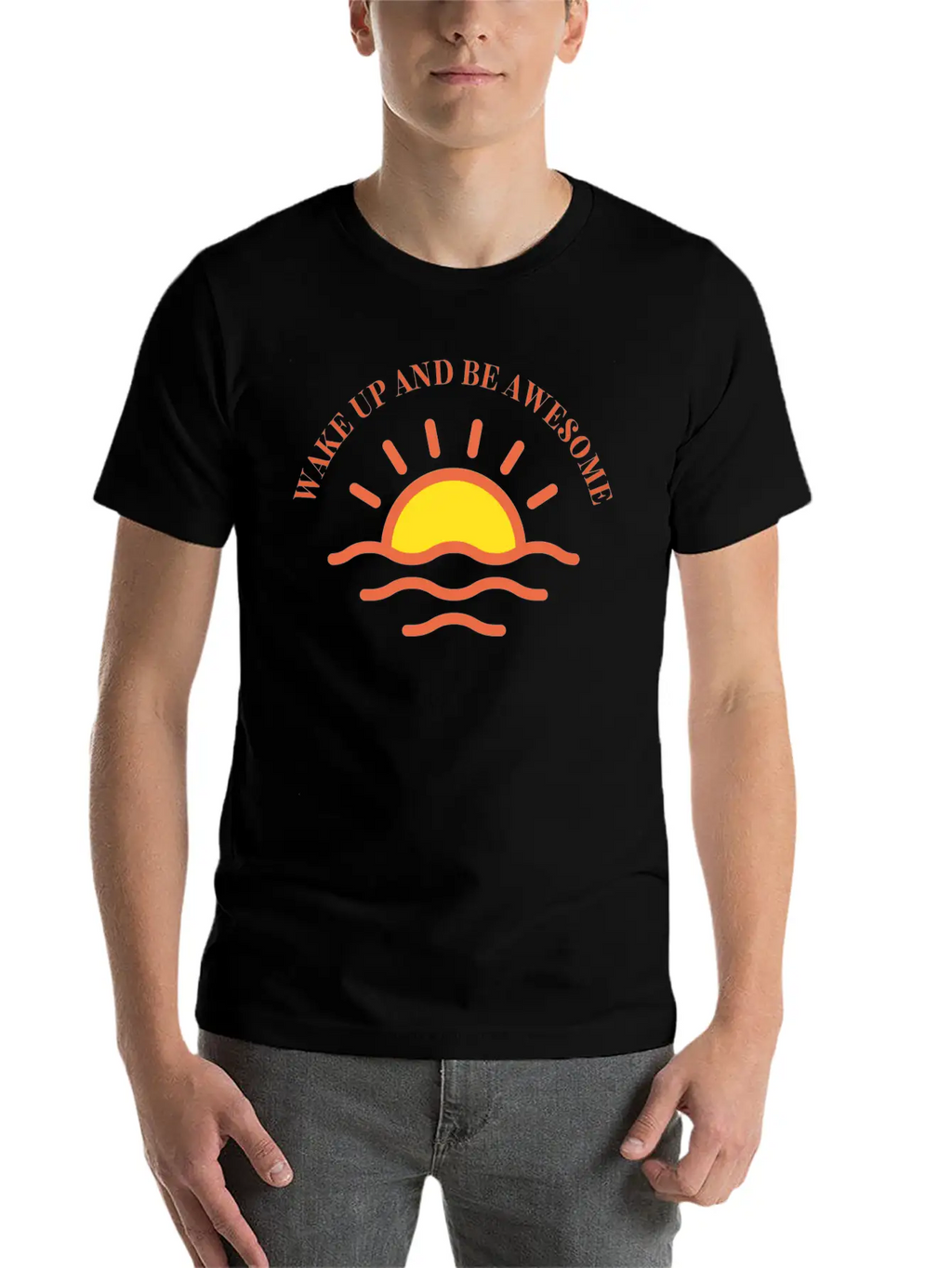 Wake Up And Be Awesome Breathable Soft Cotton T-Shirt – Timeless Casual Look