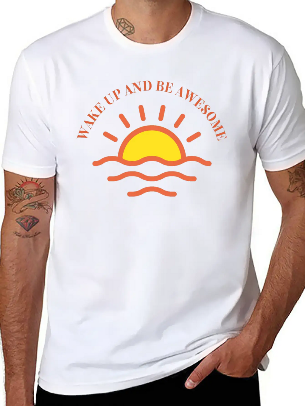 Wake Up And Be Awesome Breathable Soft Cotton T-Shirt – Timeless Casual Look