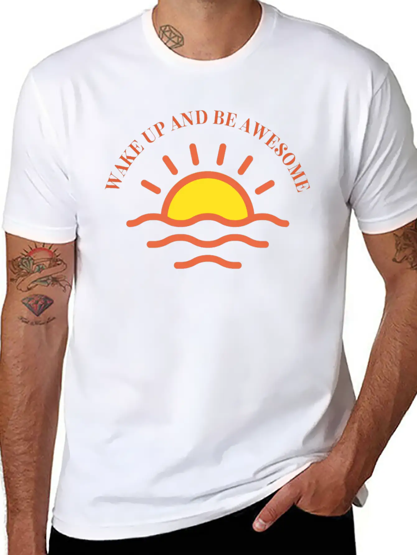 Wake Up And Be Awesome Breathable Soft Cotton T-Shirt – Timeless Casual Look