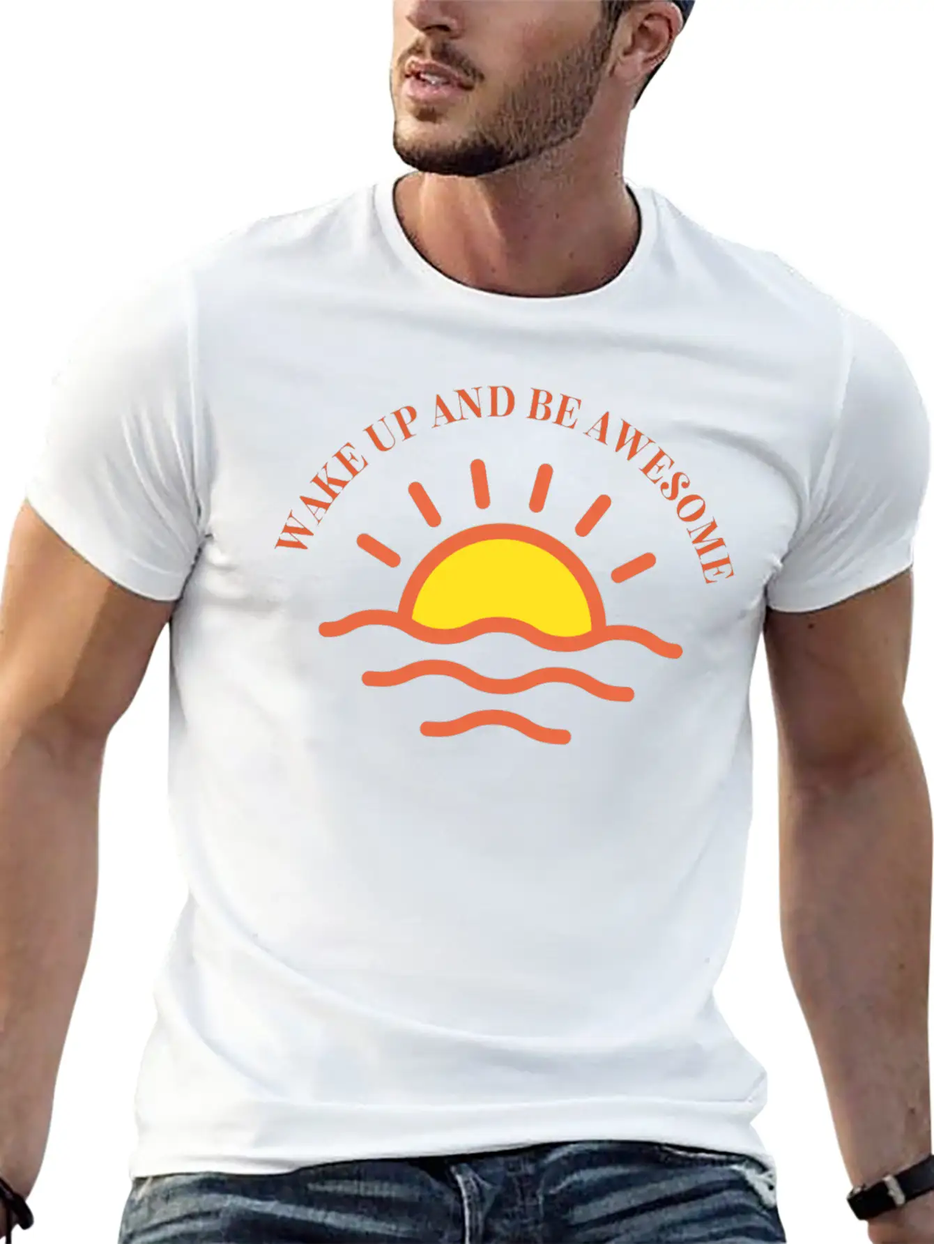 Wake Up And Be Awesome Breathable Soft Cotton T-Shirt – Timeless Casual Look