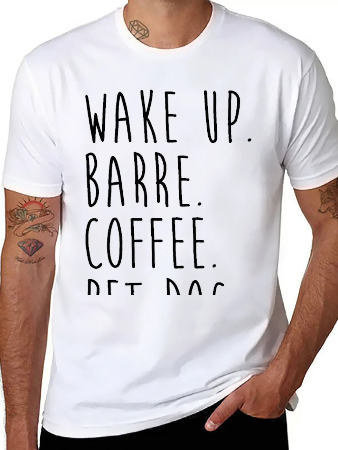 Wake Up Coffee Dog Barre Ballet Yoga Fitness Gym Unisex Short Sleeve Soft Cotton T-Shirt – Casual Everyday Wear