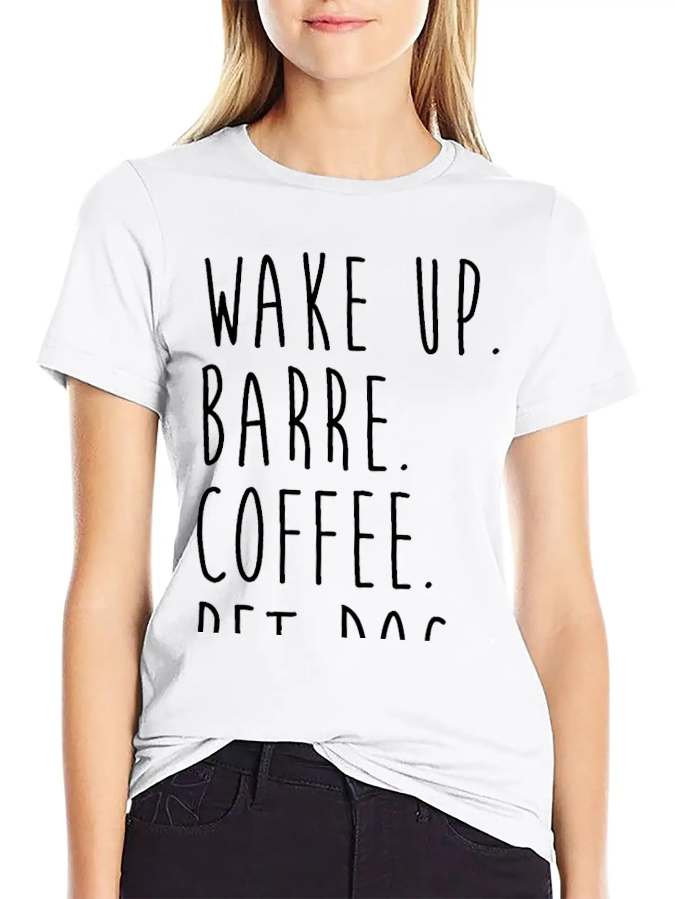 Wake Up Coffee Dog Barre Ballet Yoga Fitness Gym Unisex Short Sleeve Soft Cotton T-Shirt – Casual Everyday Wear
