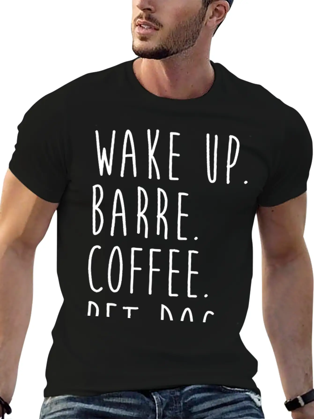 Wake Up Coffee Dog Barre Ballet Yoga Fitness Gym Unisex Short Sleeve Soft Cotton T-Shirt – Casual Everyday Wear