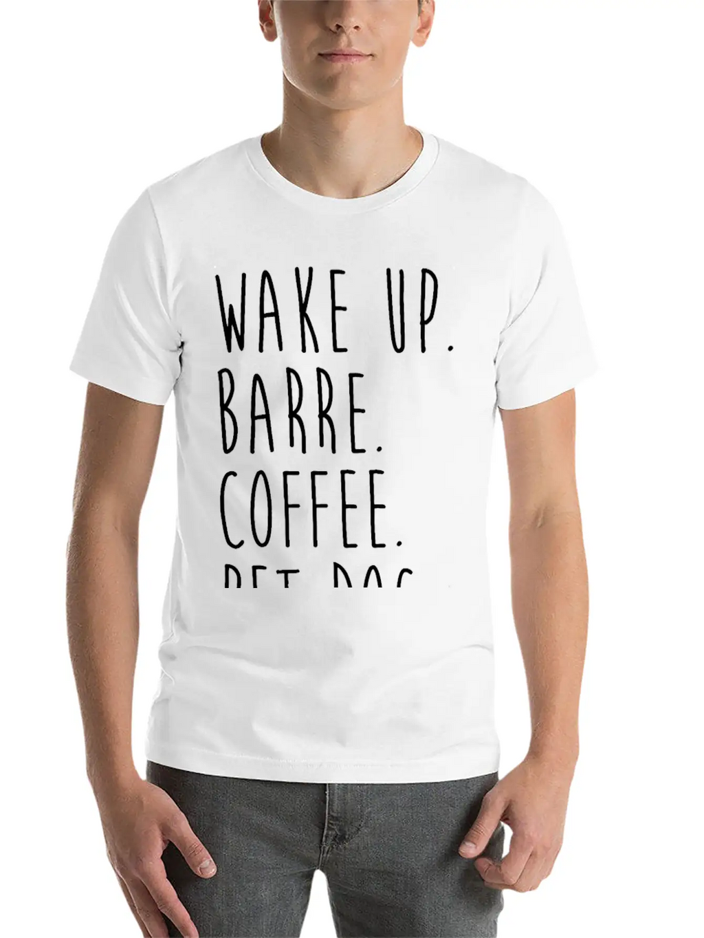 Wake Up Coffee Dog Barre Ballet Yoga Fitness Gym Unisex Short Sleeve Soft Cotton T-Shirt – Casual Everyday Wear