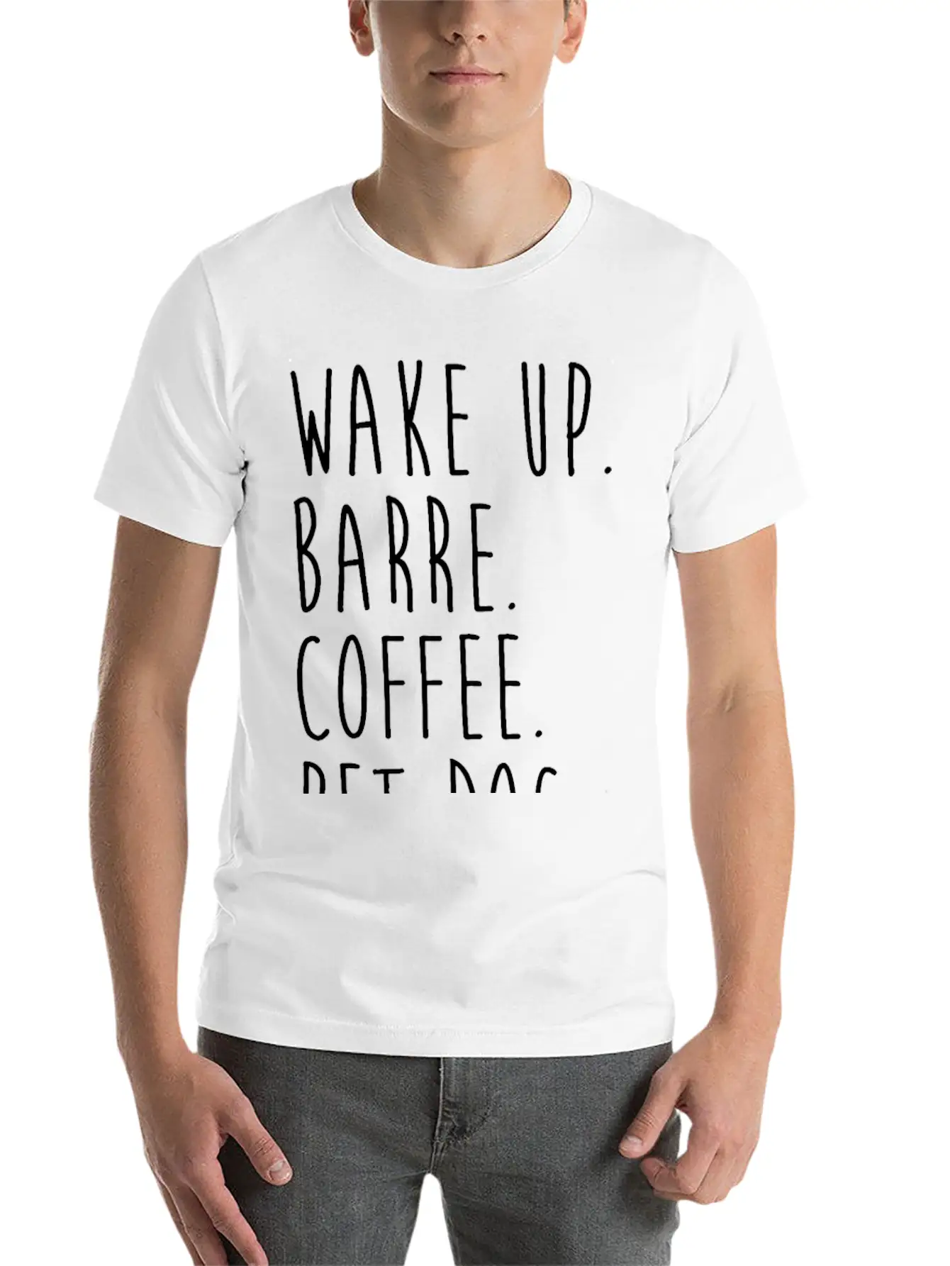 Wake Up Coffee Dog Barre Ballet Yoga Fitness Gym Unisex Short Sleeve Soft Cotton T-Shirt – Casual Everyday Wear