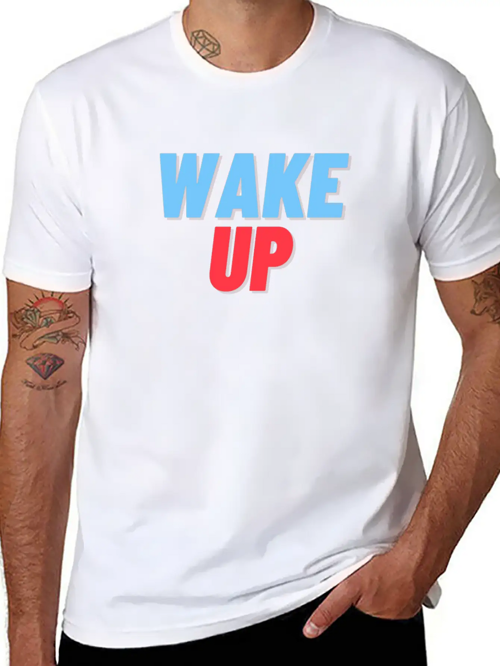 WAKE UP Unisex Short Sleeve Soft Cotton T-Shirt – Casual Everyday Wear