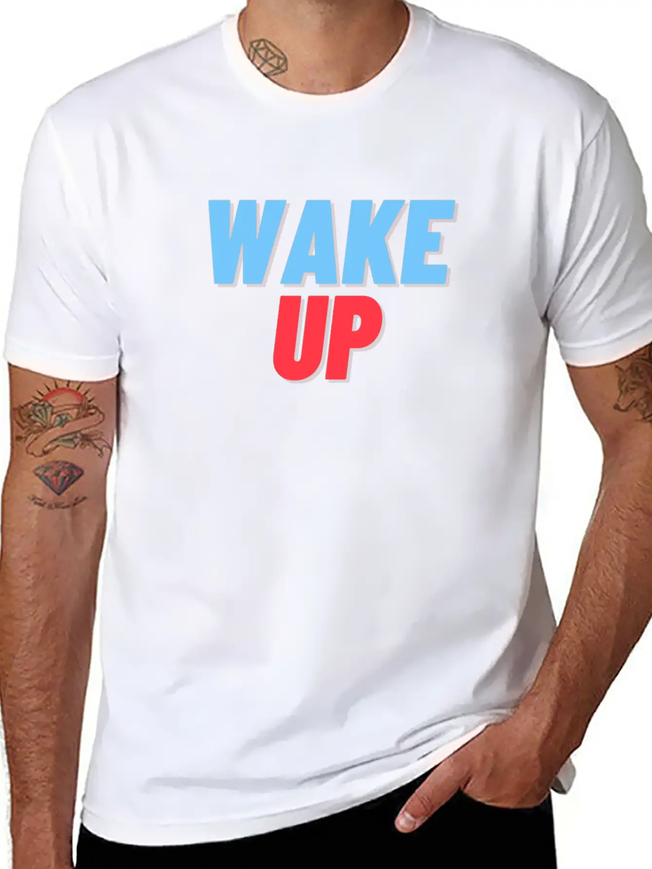 WAKE UP Unisex Short Sleeve Soft Cotton T-Shirt – Casual Everyday Wear