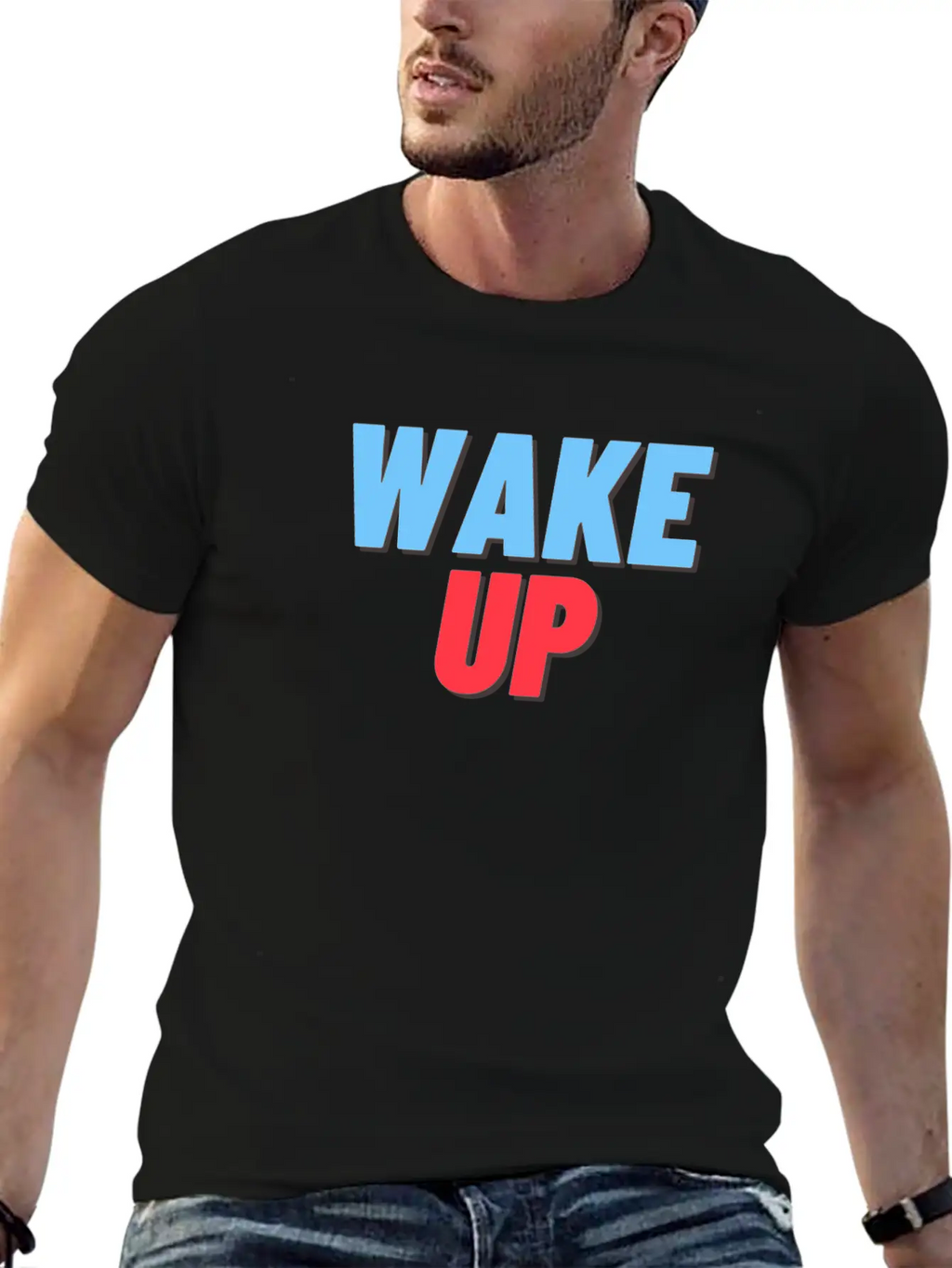 WAKE UP Unisex Short Sleeve Soft Cotton T-Shirt – Casual Everyday Wear