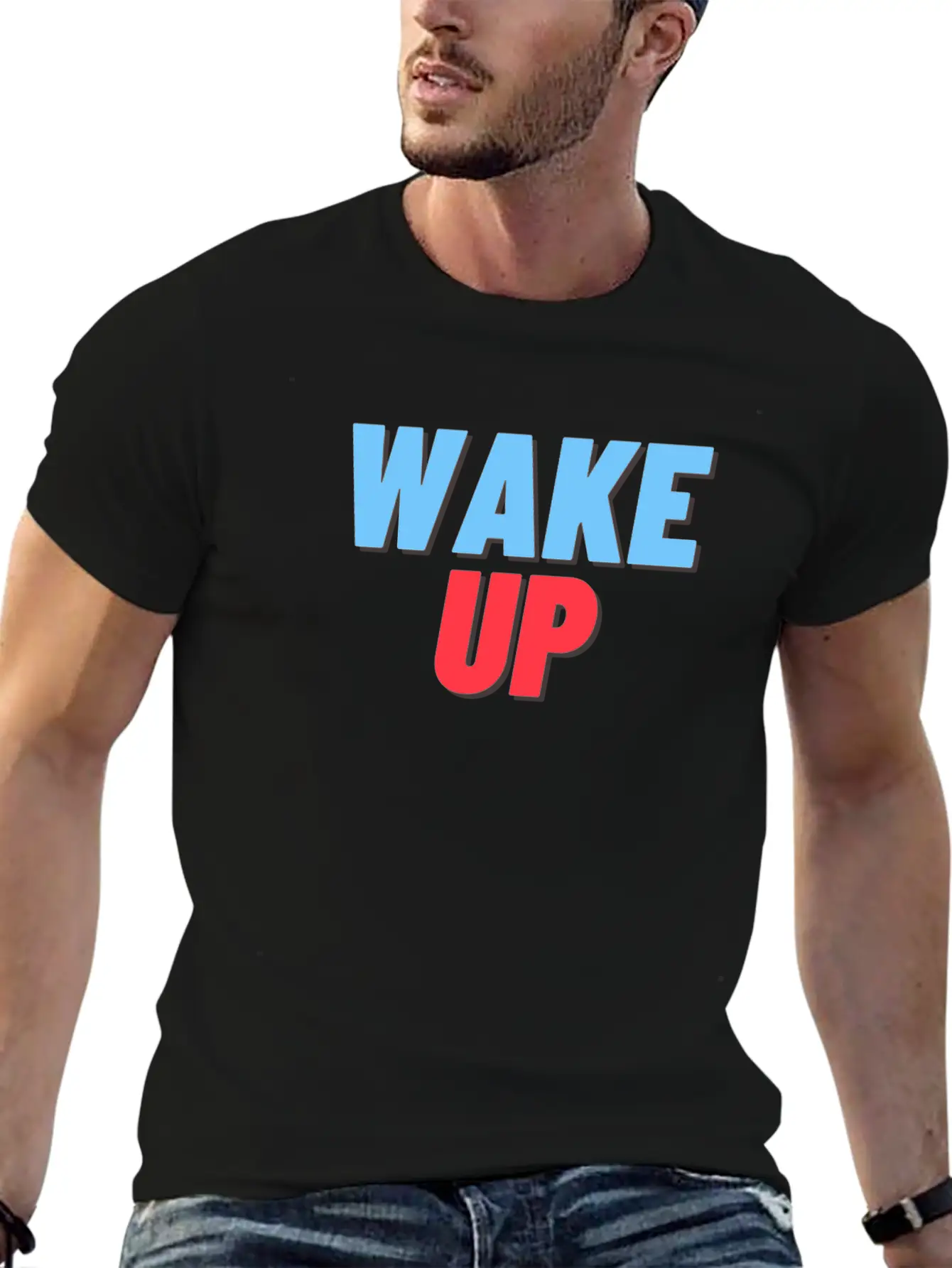 WAKE UP Unisex Short Sleeve Soft Cotton T-Shirt – Casual Everyday Wear
