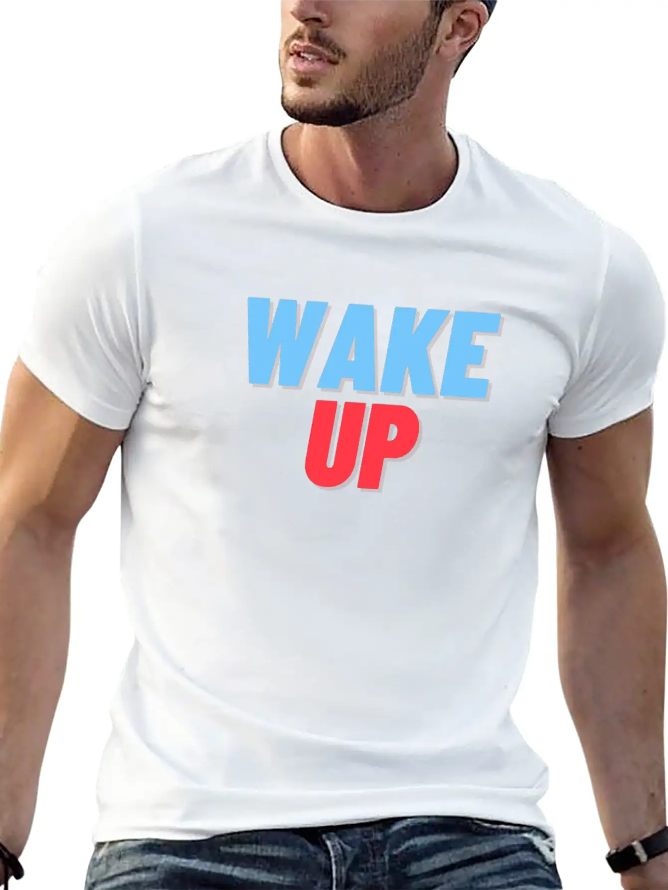 WAKE UP Unisex Short Sleeve Soft Cotton T-Shirt – Casual Everyday Wear